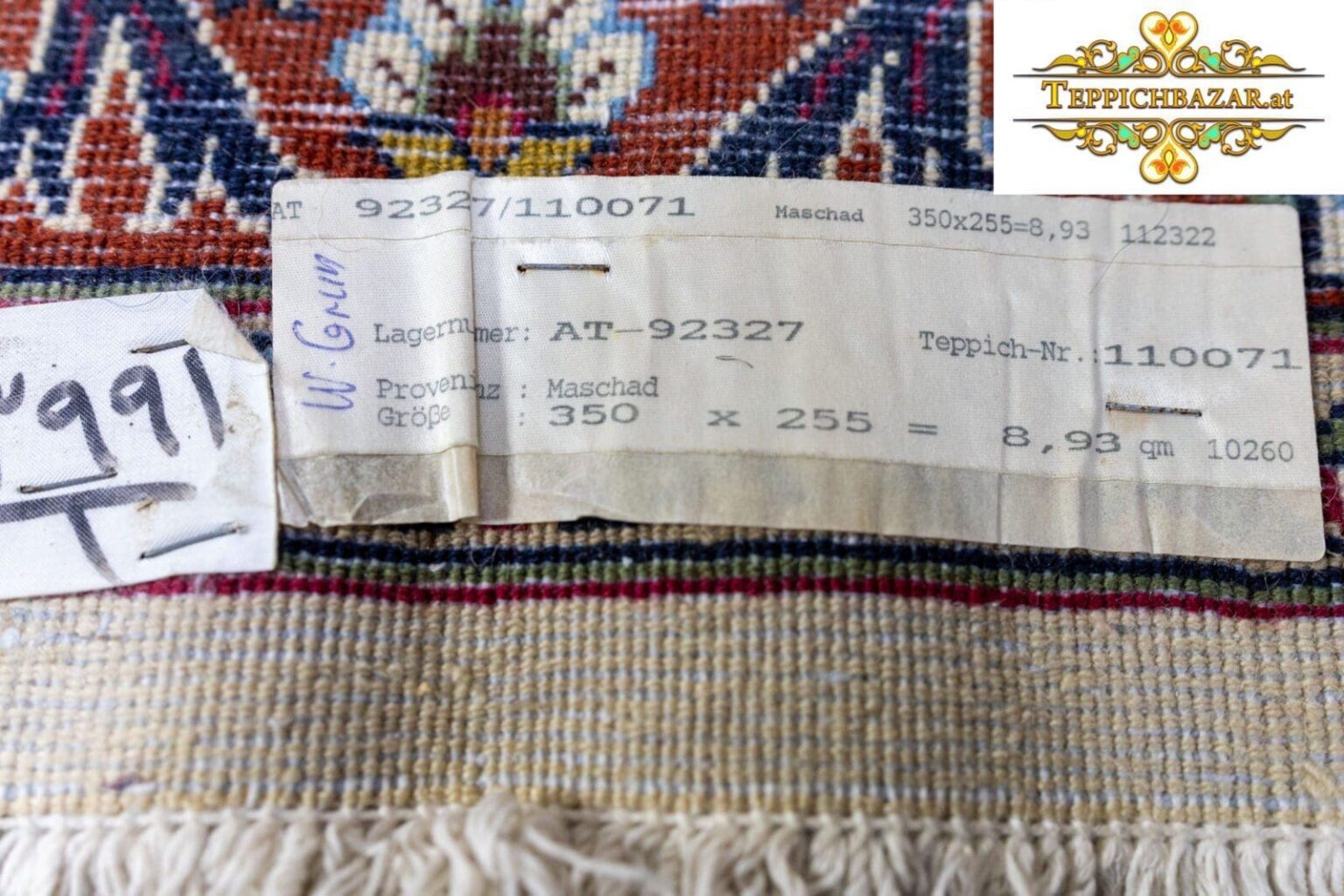 Perserteppich Mesched 350 x 255 cm handgeknüpft (Verkauft)