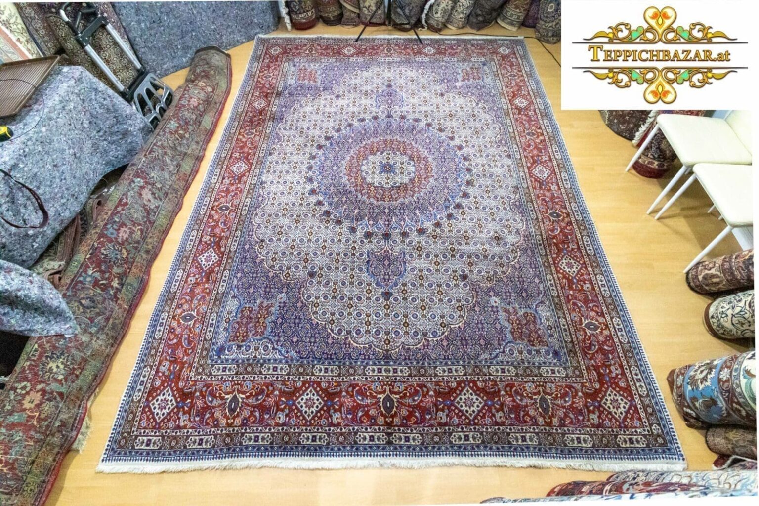 Perserteppich Moud 360x245 cm Wolle handgeknüpft (Verkauft)
