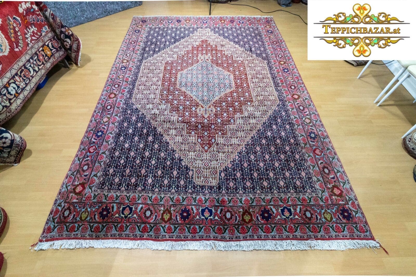 Perserteppich Senneh Bidjar 298 x 205 cm Schurwolle handgeknüpft
