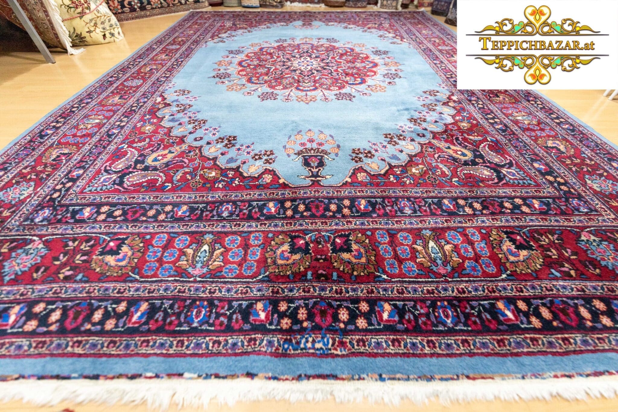 Perserteppich Sabzevar ca. 340 x 251 cm Wolle handgeknüpft