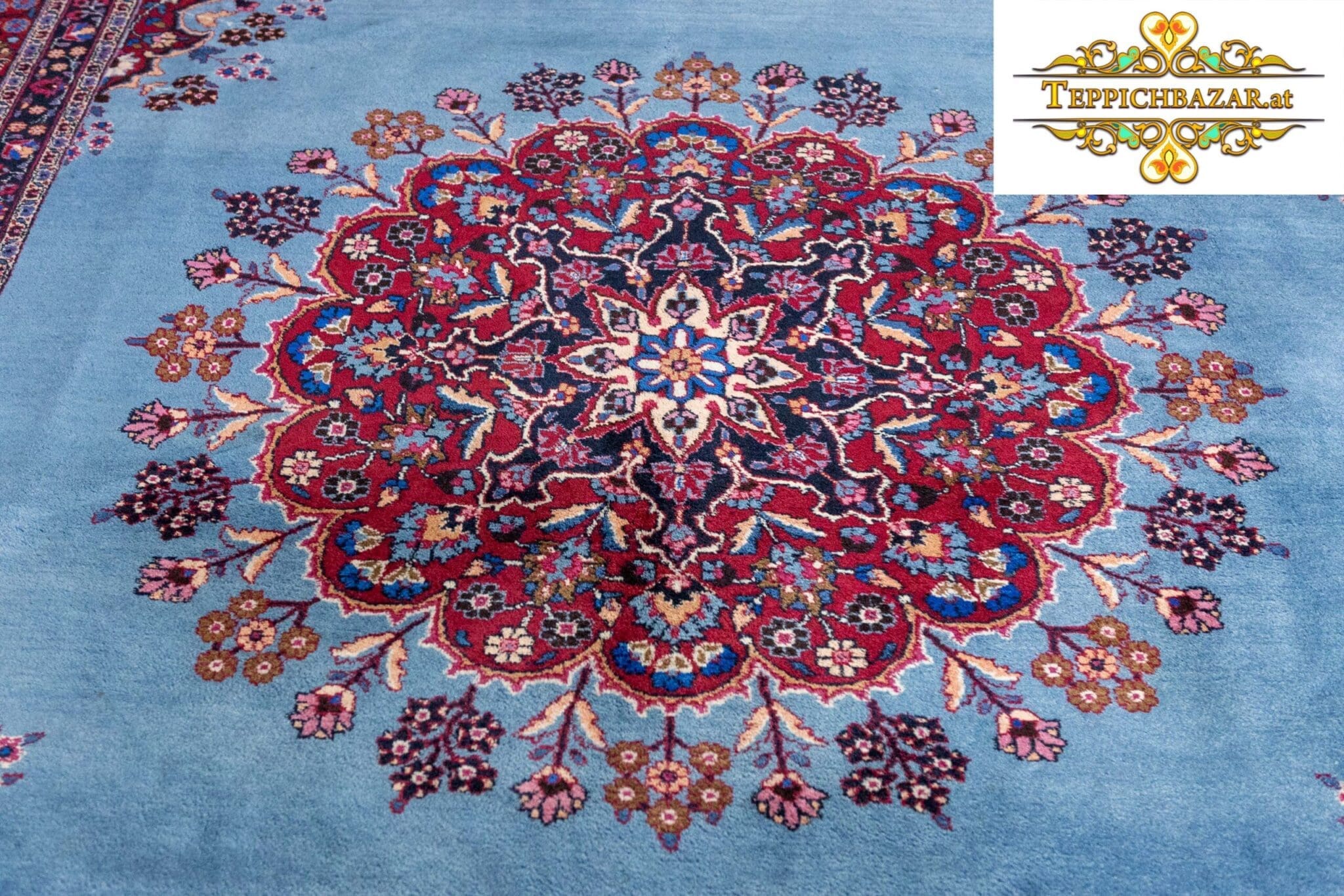 Perserteppich Sabzevar ca. 340 x 251 cm Wolle handgeknüpft