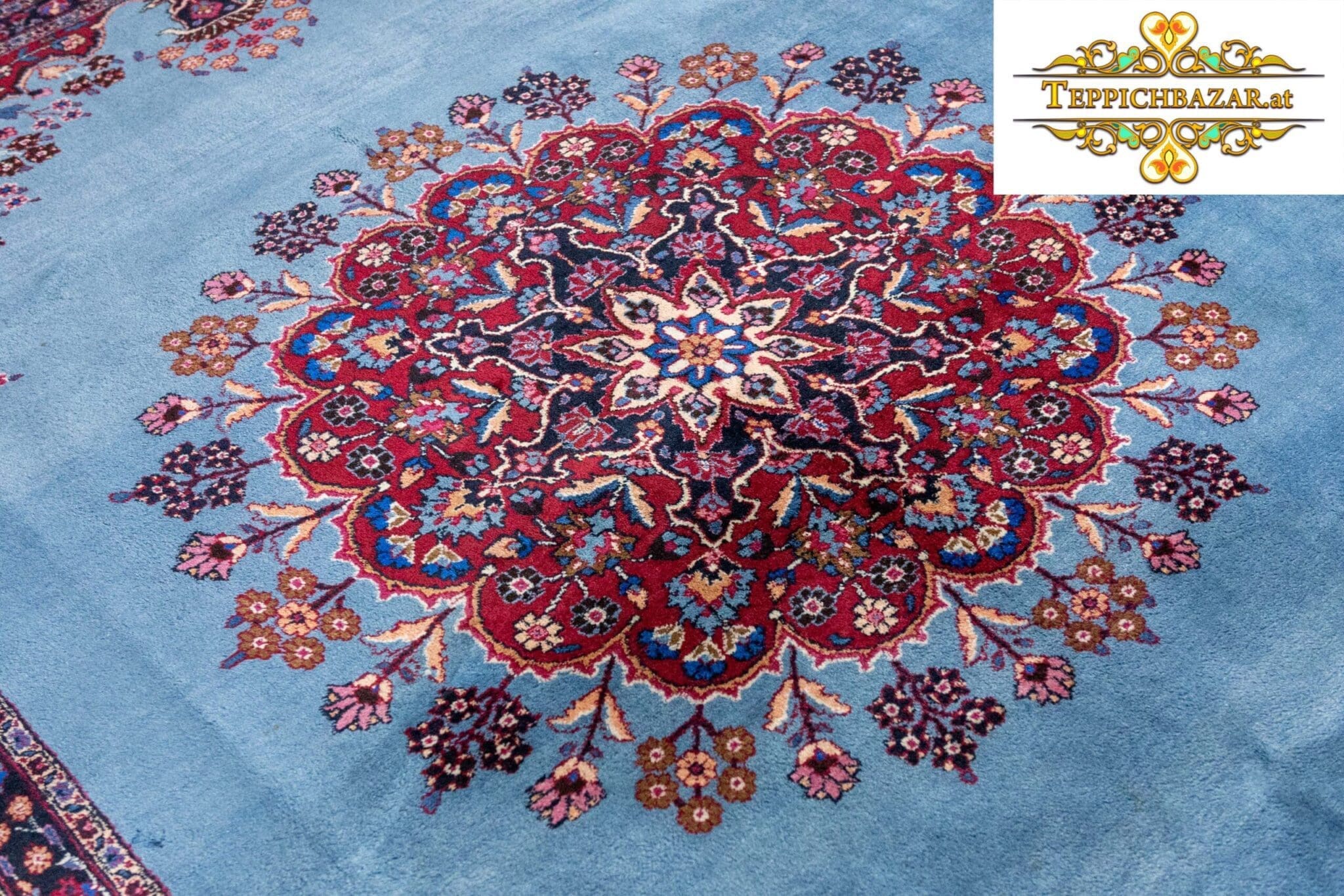 Perserteppich Sabzevar ca. 340 x 251 cm Wolle handgeknüpft
