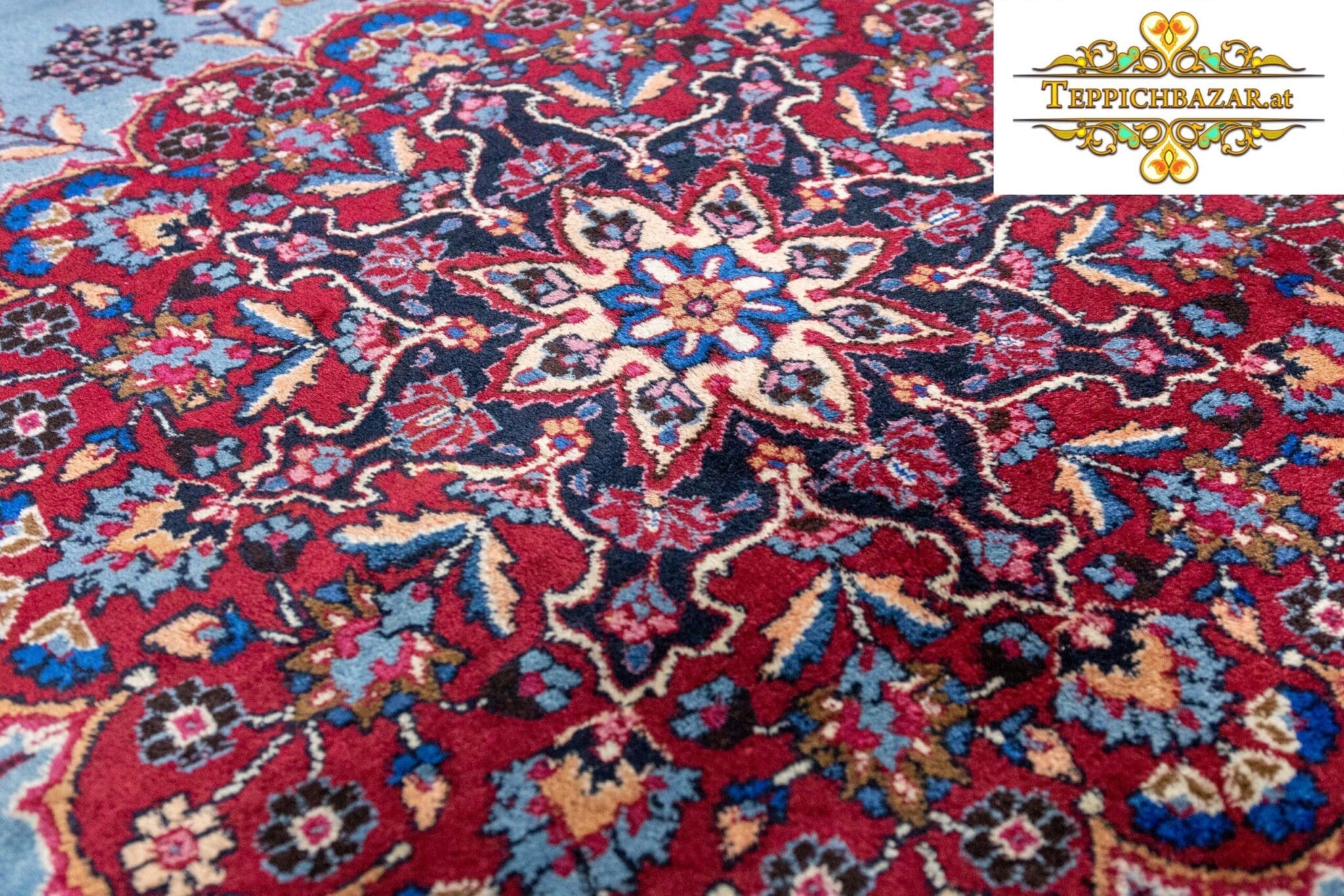 Perserteppich Sabzevar ca. 340 x 251 cm Wolle handgeknüpft