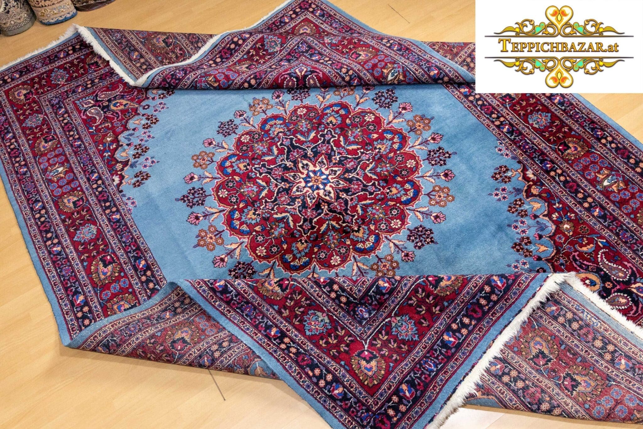 Perserteppich Sabzevar ca. 340 x 251 cm Wolle handgeknüpft