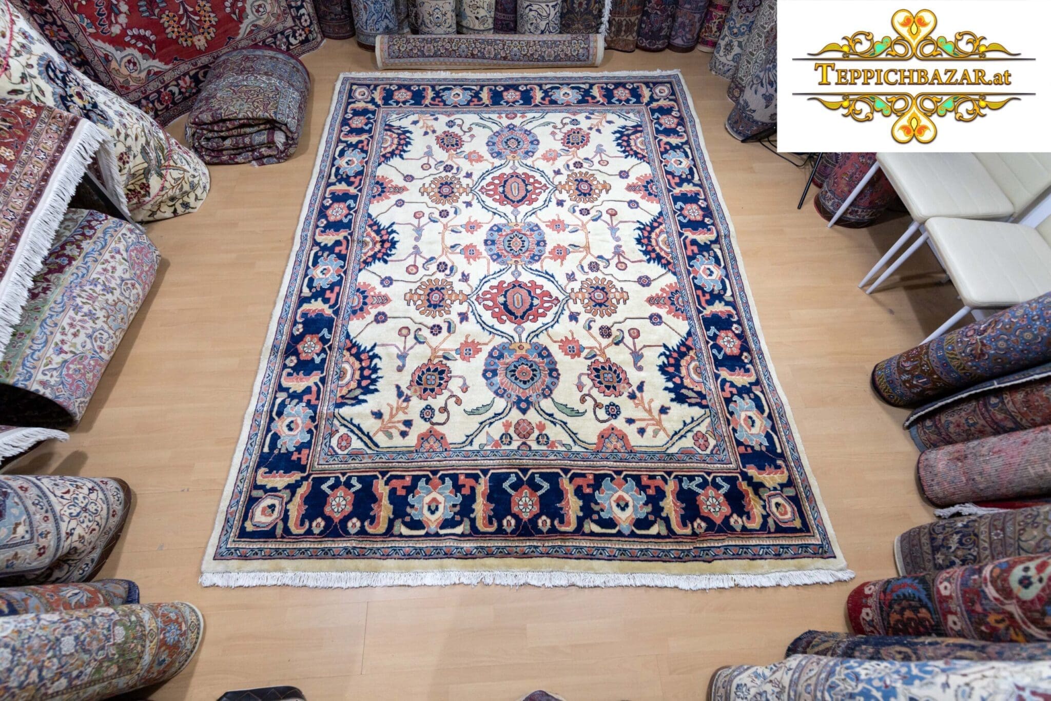 Perserteppich Sarough Farahan ca. 290x210 cm Wolle handgeknüpft