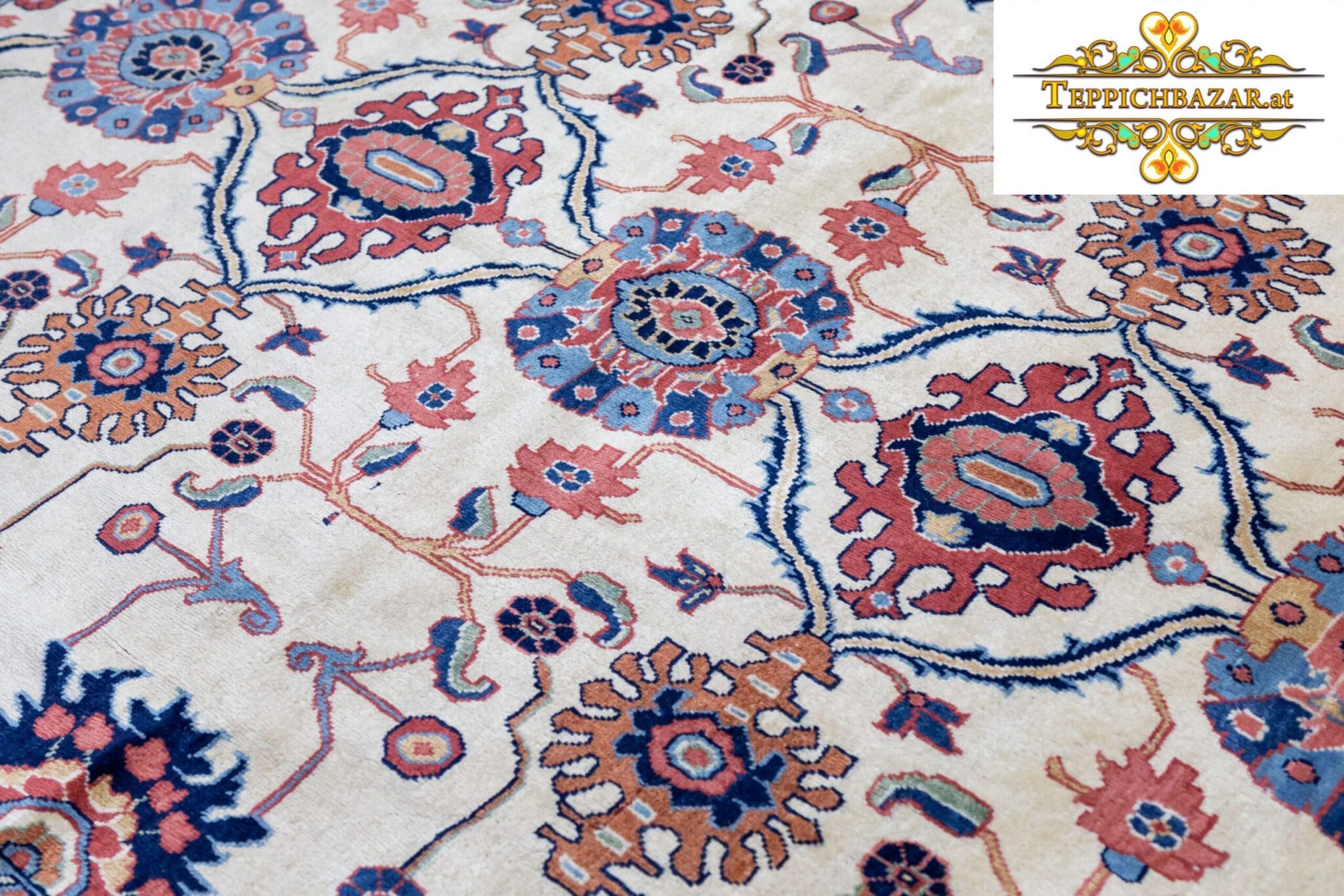 Perserteppich Sarough Farahan ca. 290x210 cm Wolle handgeknüpft