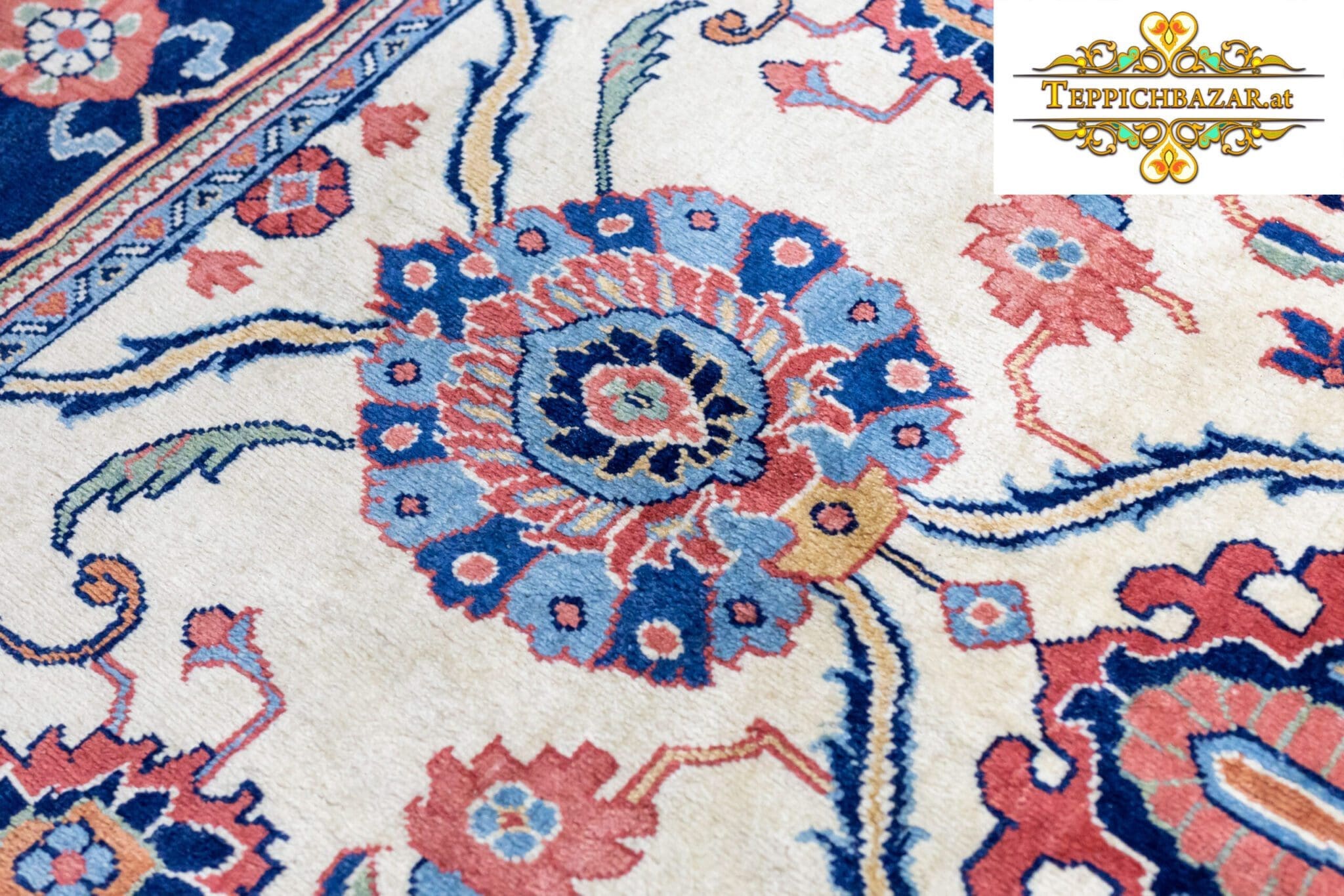Perserteppich Sarough Farahan ca. 290x210 cm Wolle handgeknüpft