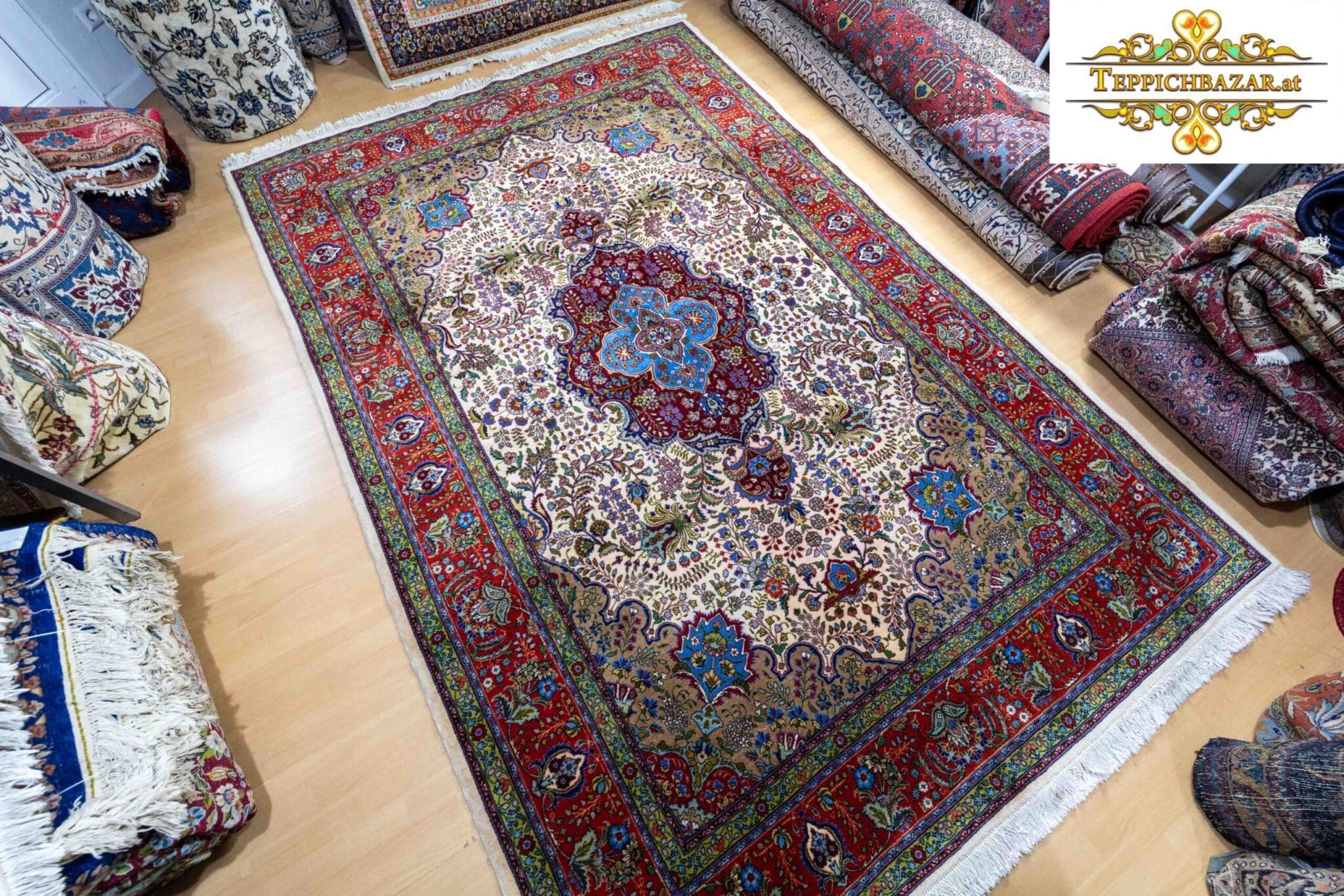 Perserteppich Täbriz 307 x 208 cm Wolle handgeknüpft