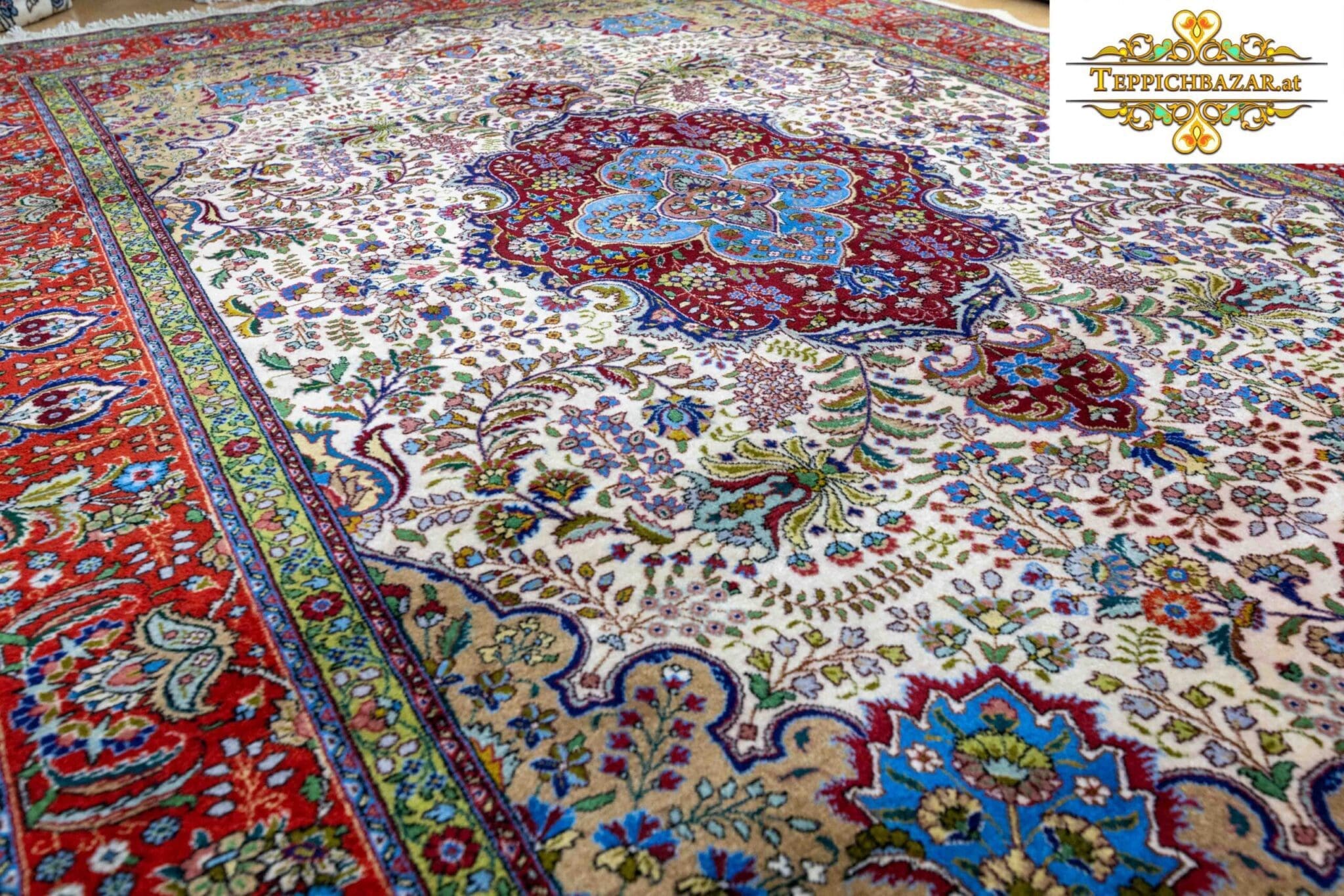 Perserteppich Täbriz 307 x 208 cm Wolle handgeknüpft