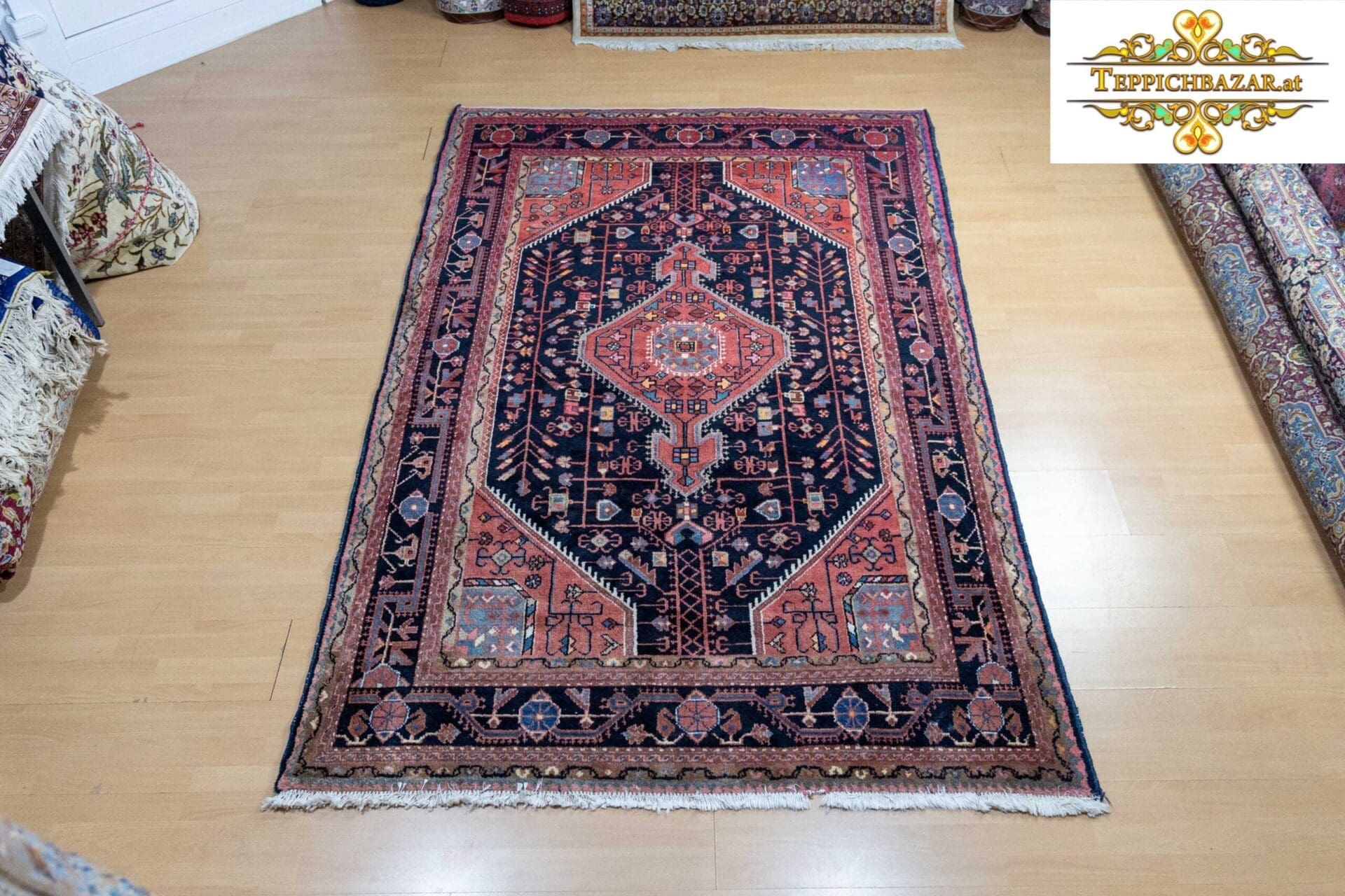 Perserteppich Hamedan 242 x 156 cm Wolle handgeknüpft