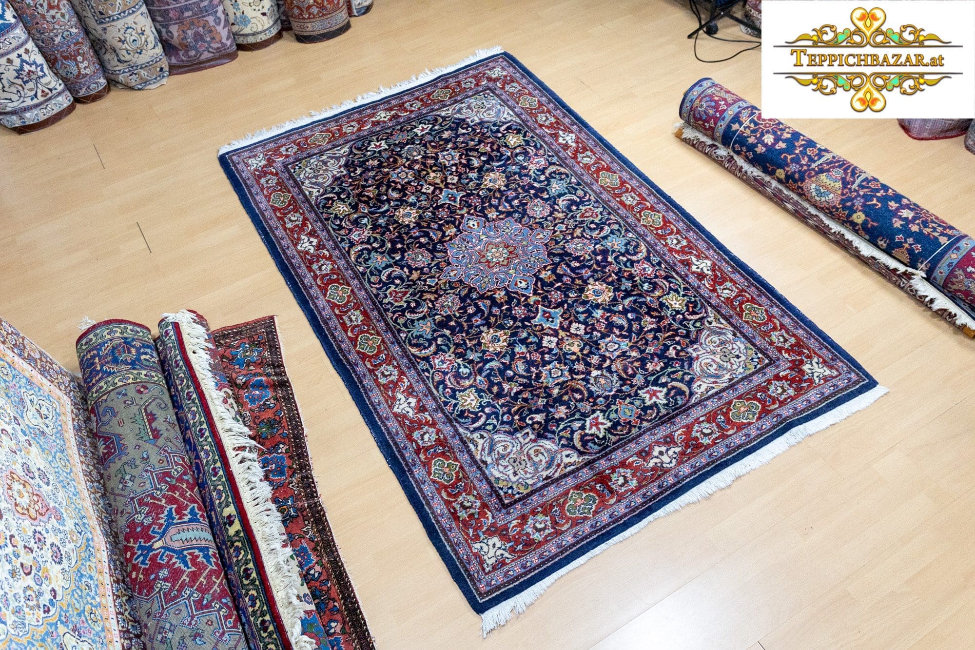 Perserteppich Sarough 215 x 145 cm Wolle handgeknüpft
