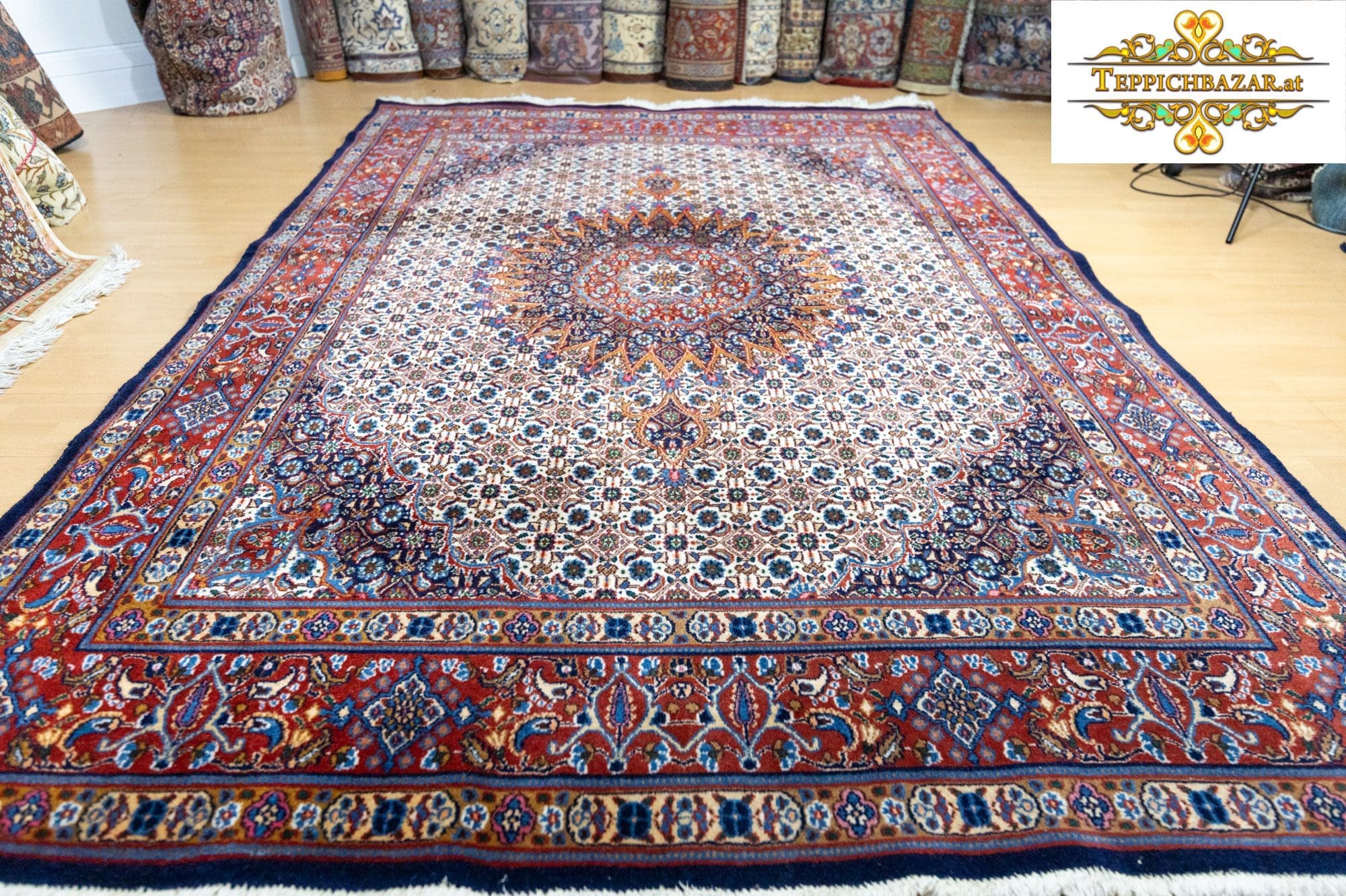 Perserteppich Moud 295x204 cm Wolle Seide handgeknüpft