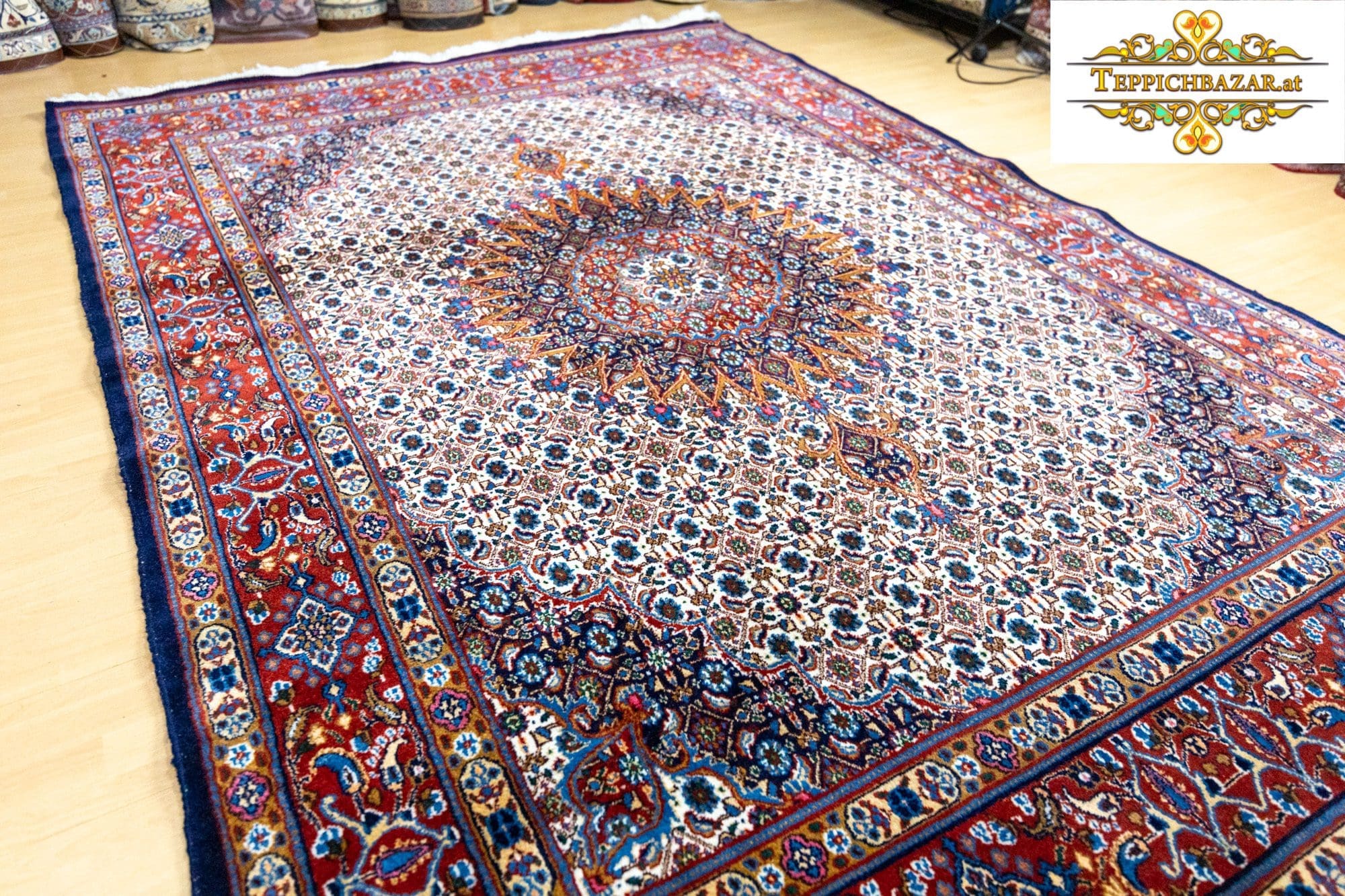 Perserteppich Moud 295x204 cm Wolle Seide handgeknüpft