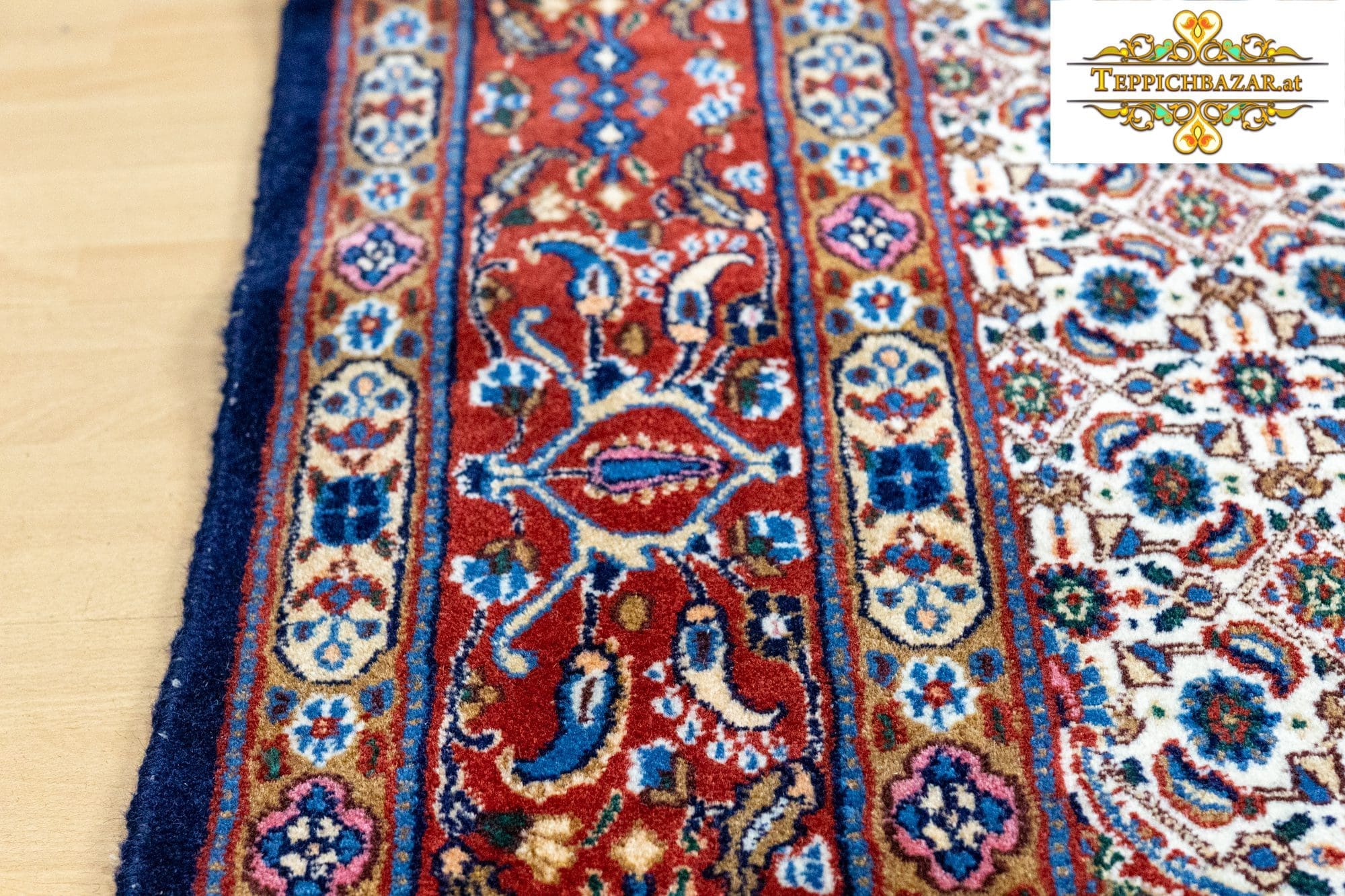 Perserteppich Moud 295x204 cm Wolle Seide handgeknüpft