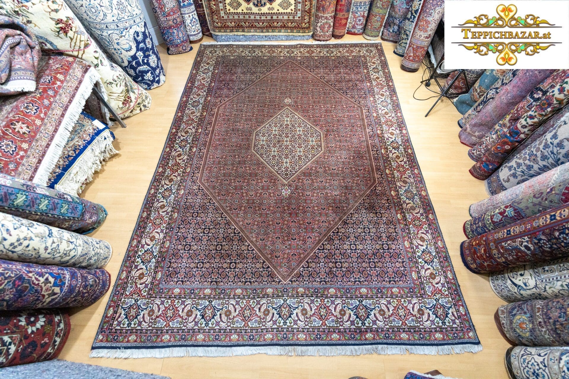 Perserteppich Bidjar ca. 342 x 245 cm Schurwolle handgeknüpft