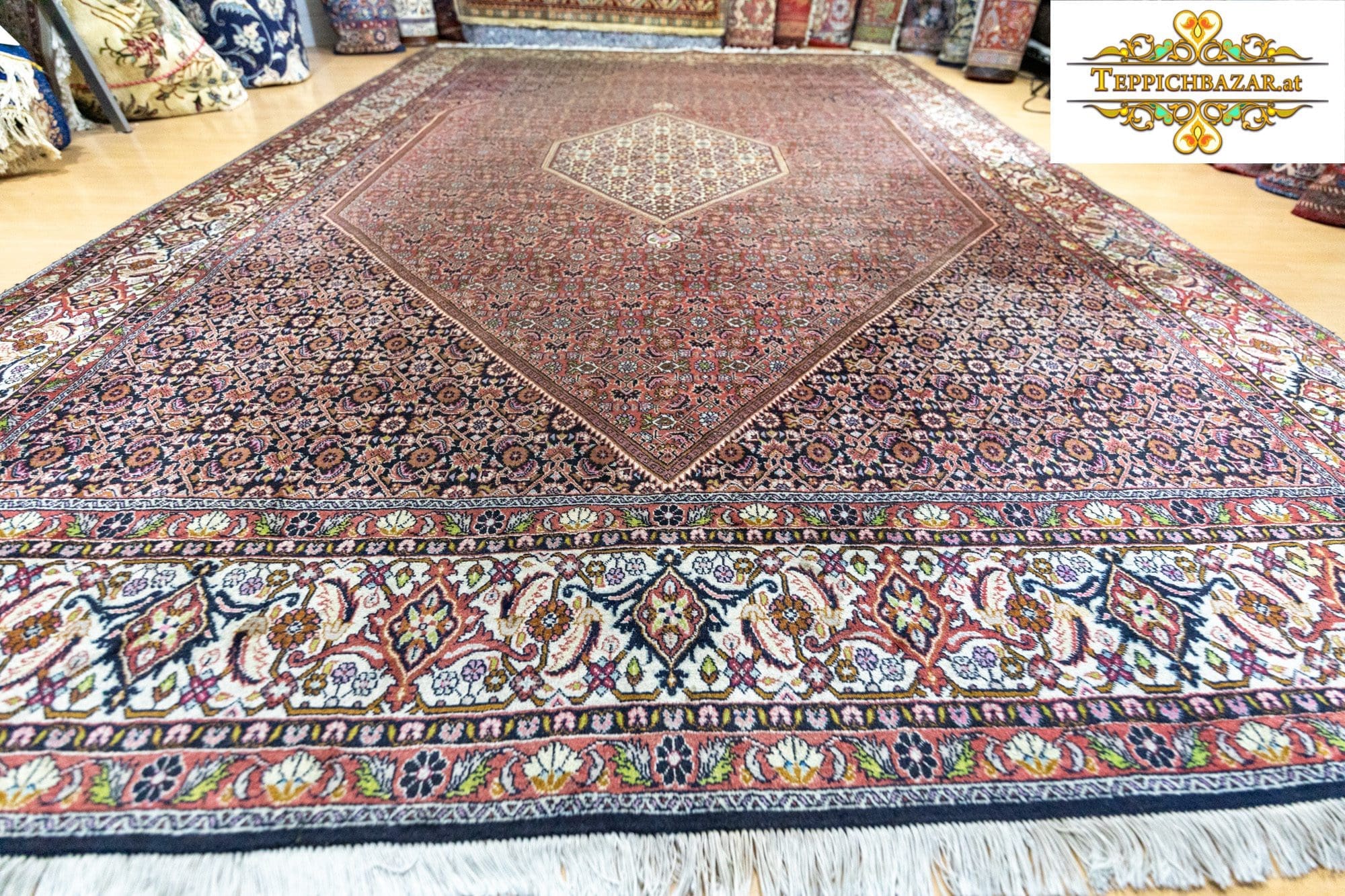 Perserteppich Bidjar ca. 342 x 245 cm Schurwolle handgeknüpft