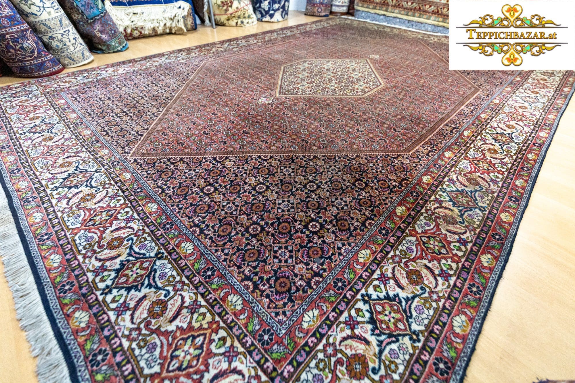 Perserteppich Bidjar ca. 342 x 245 cm Schurwolle handgeknüpft