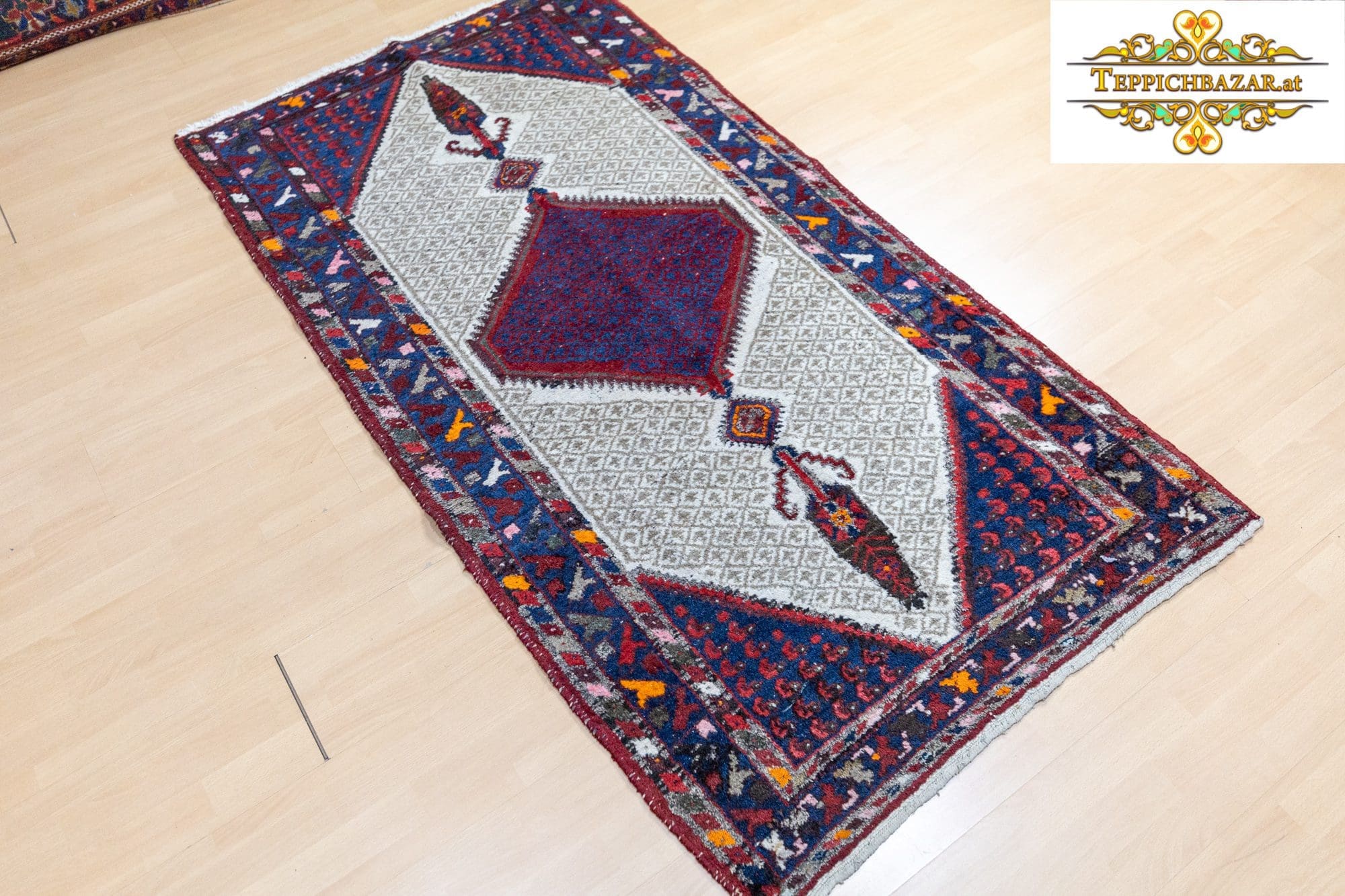 Perserteppich Hamedan 202 x 106 cm Wolle handgeknüpft (Verkauft)