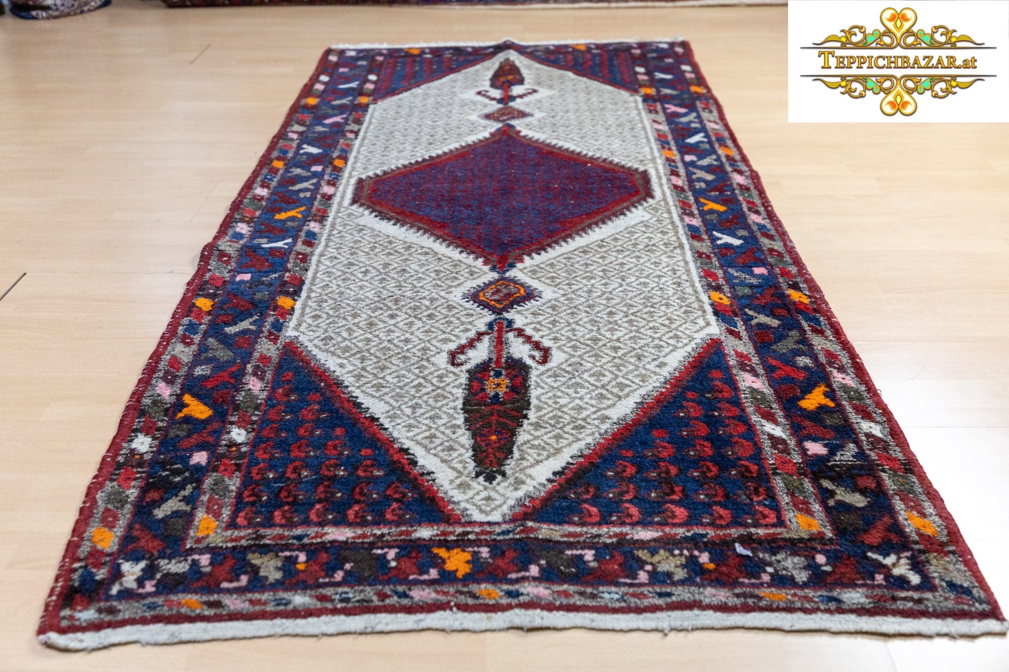 Perserteppich Hamedan 202 x 106 cm Wolle handgeknüpft (Verkauft)