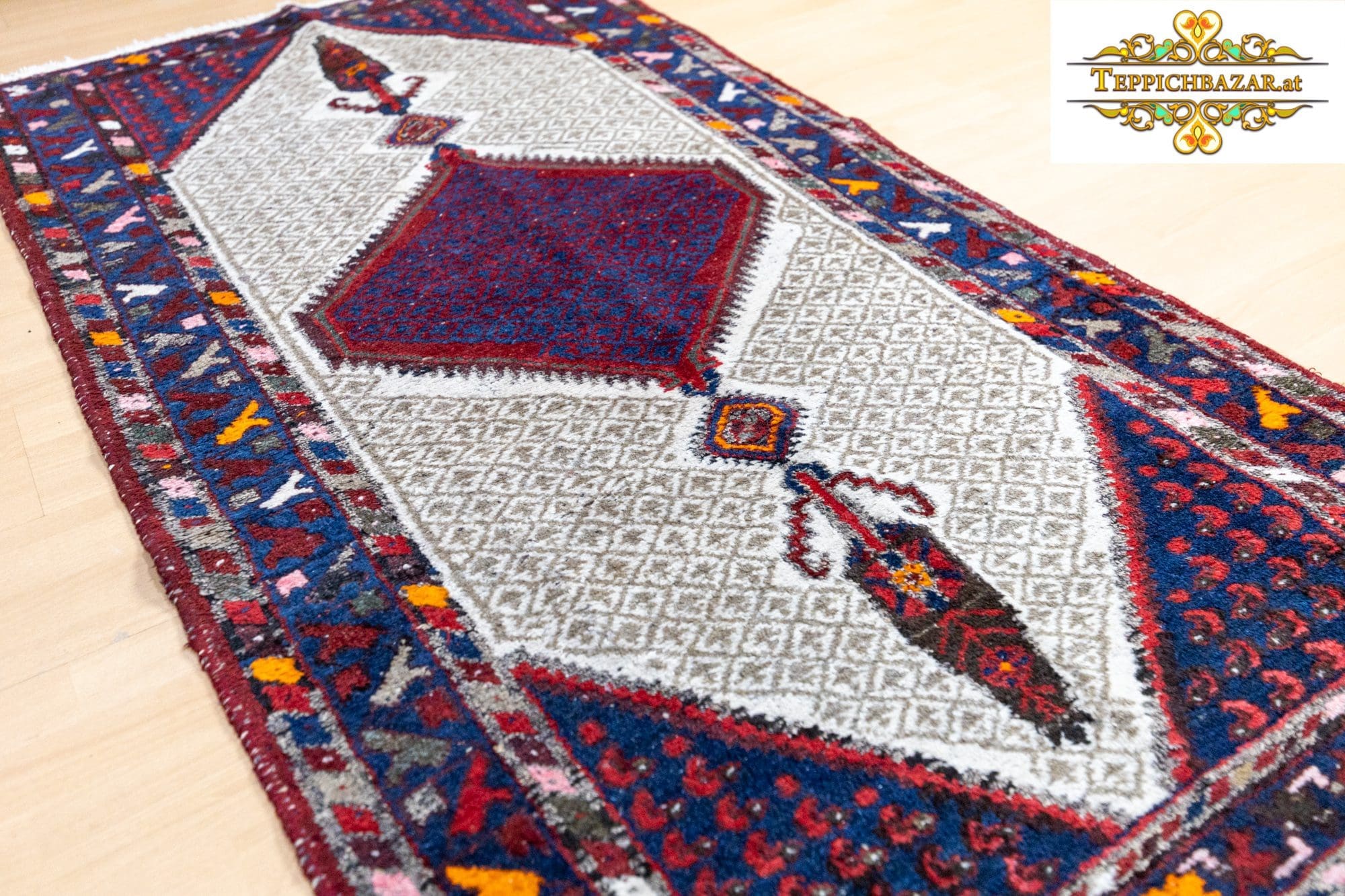 Perserteppich Hamedan 202 x 106 cm Wolle handgeknüpft (Verkauft)