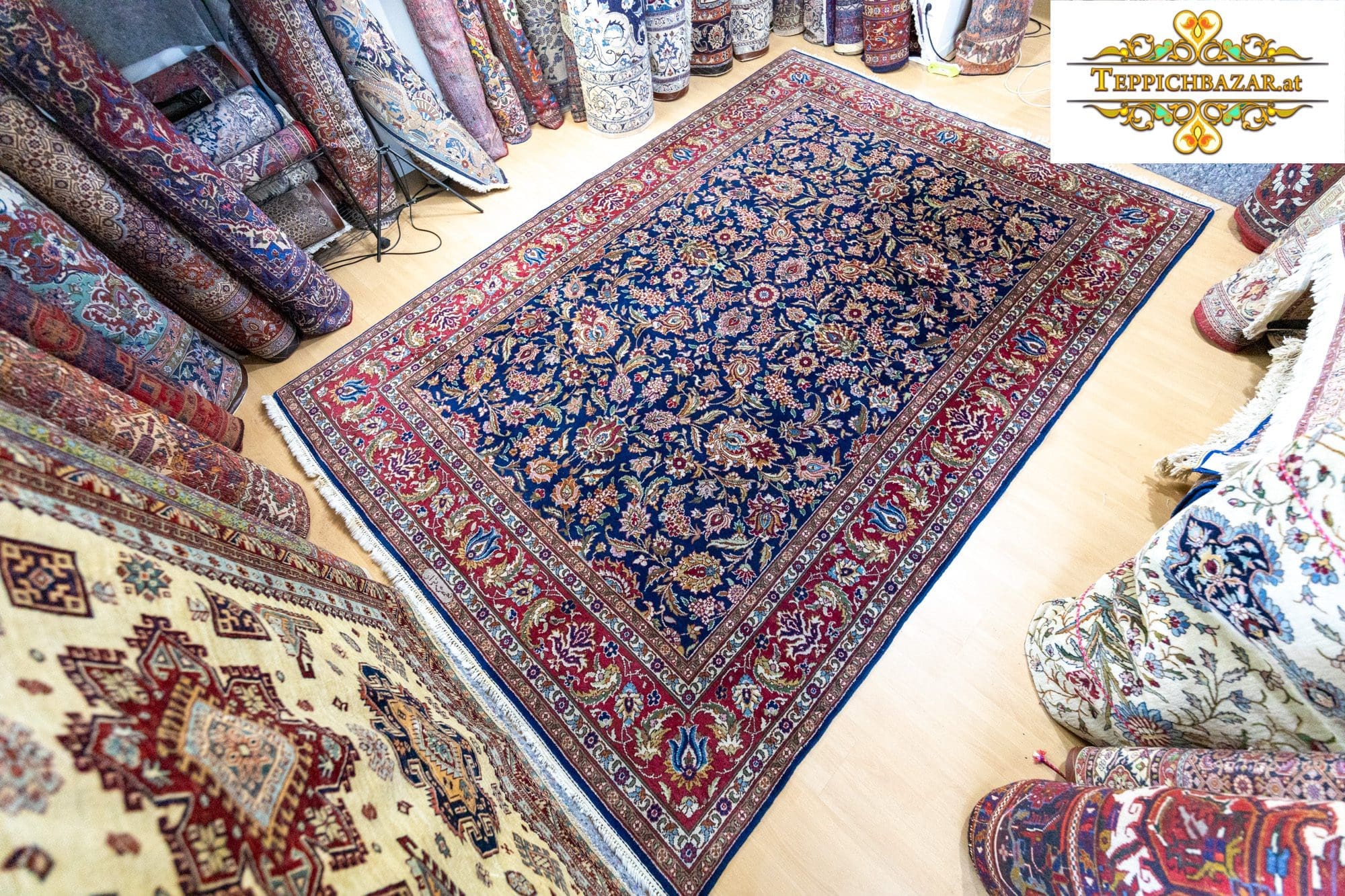 Perserteppich Täbriz ca. 355x244 cm Wolle handgeknüpft