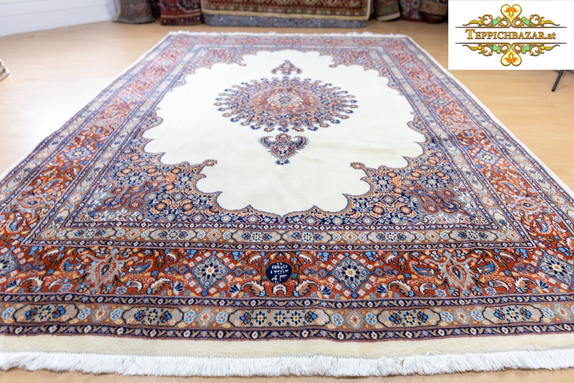 Perserteppich Moud 254 x 193 cm Wolle handgeknüpft (Verkauft)
