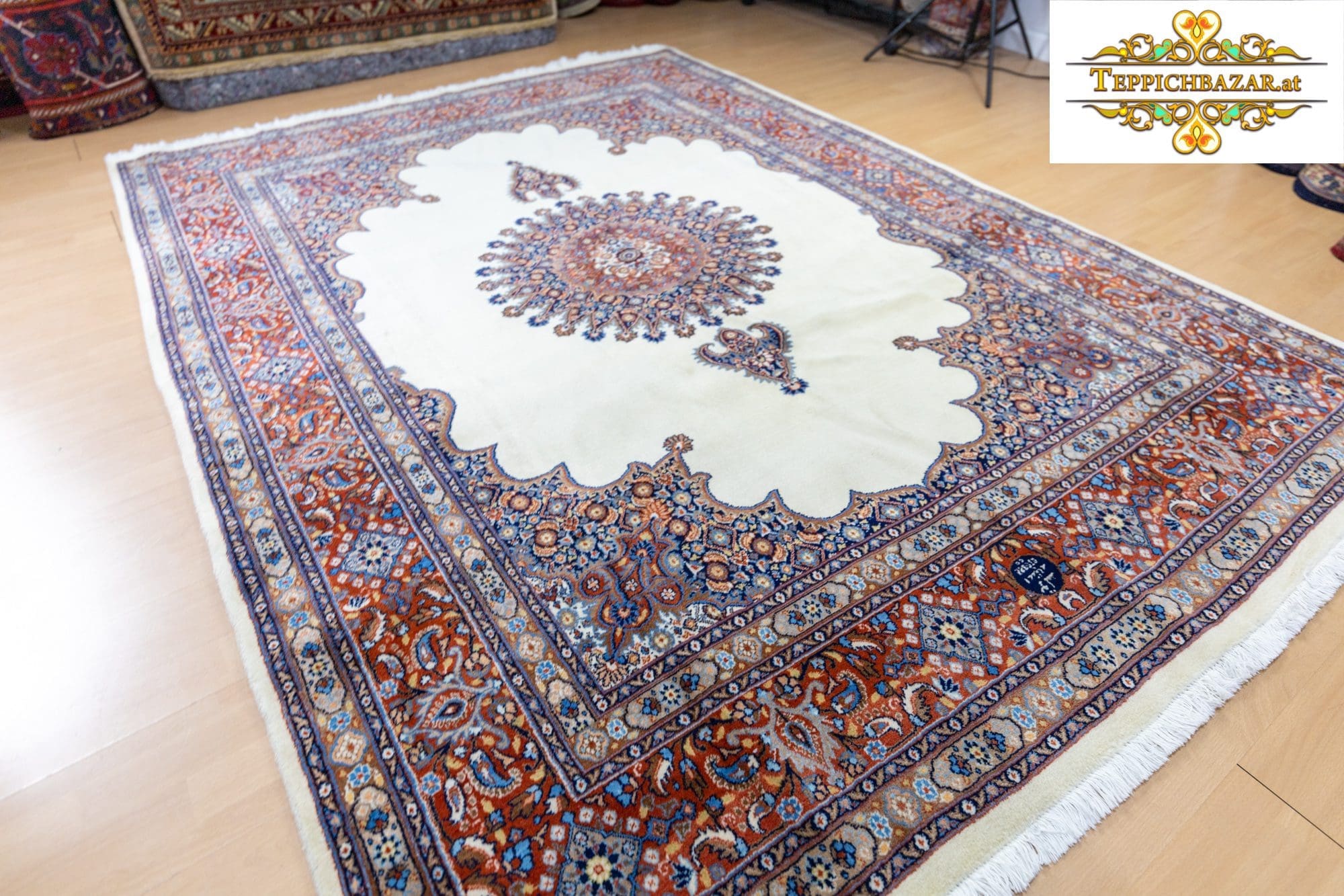 Perserteppich Moud 254 x 193 cm Wolle handgeknüpft (Verkauft)