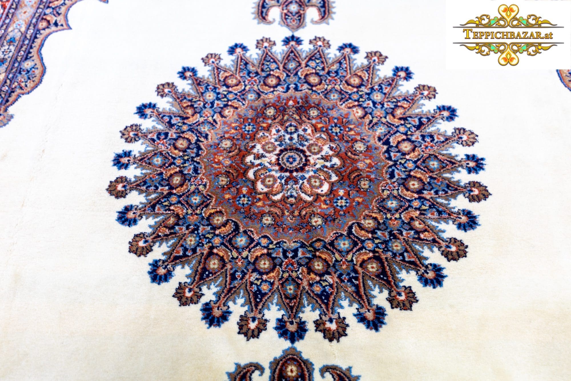 Perserteppich Moud 254 x 193 cm Wolle handgeknüpft (Verkauft)