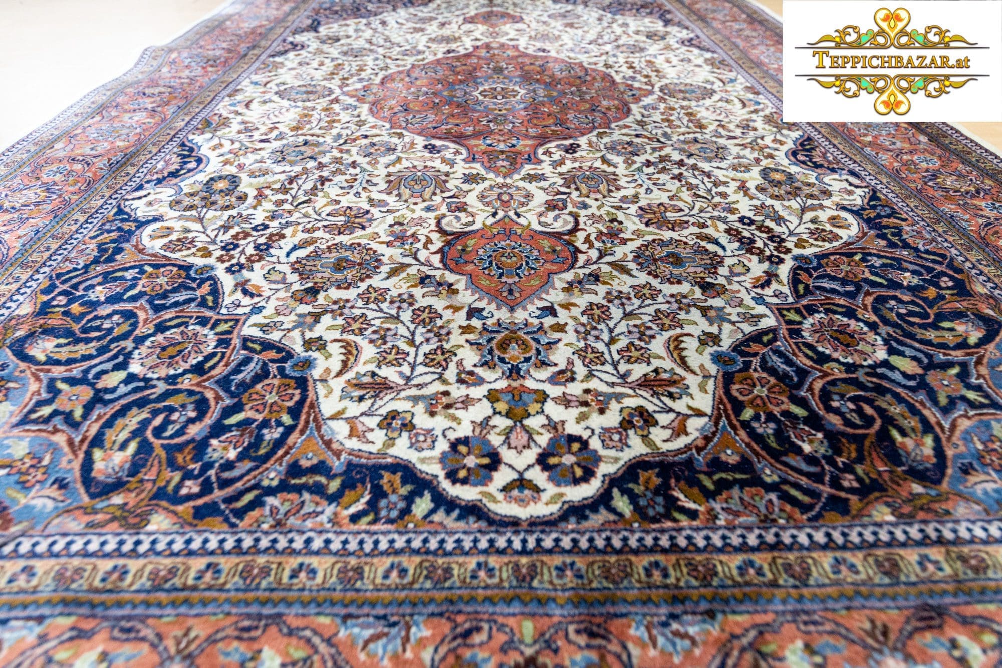 Orientteppich Ghom 291 x 196 cm Wolle handgeknüpft