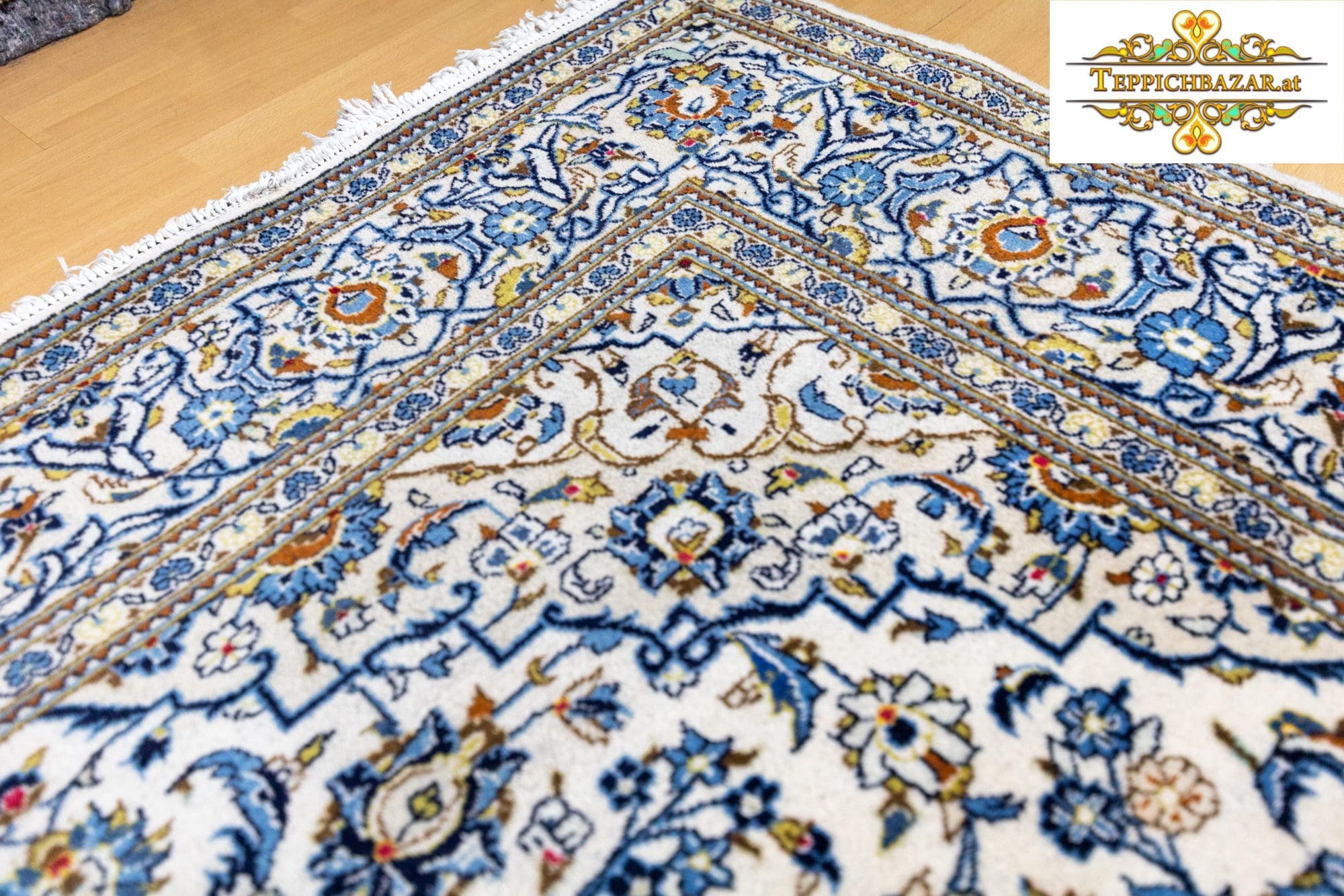 Perserteppich Kashan 292 x 202 cm Wolle handgeknüpft