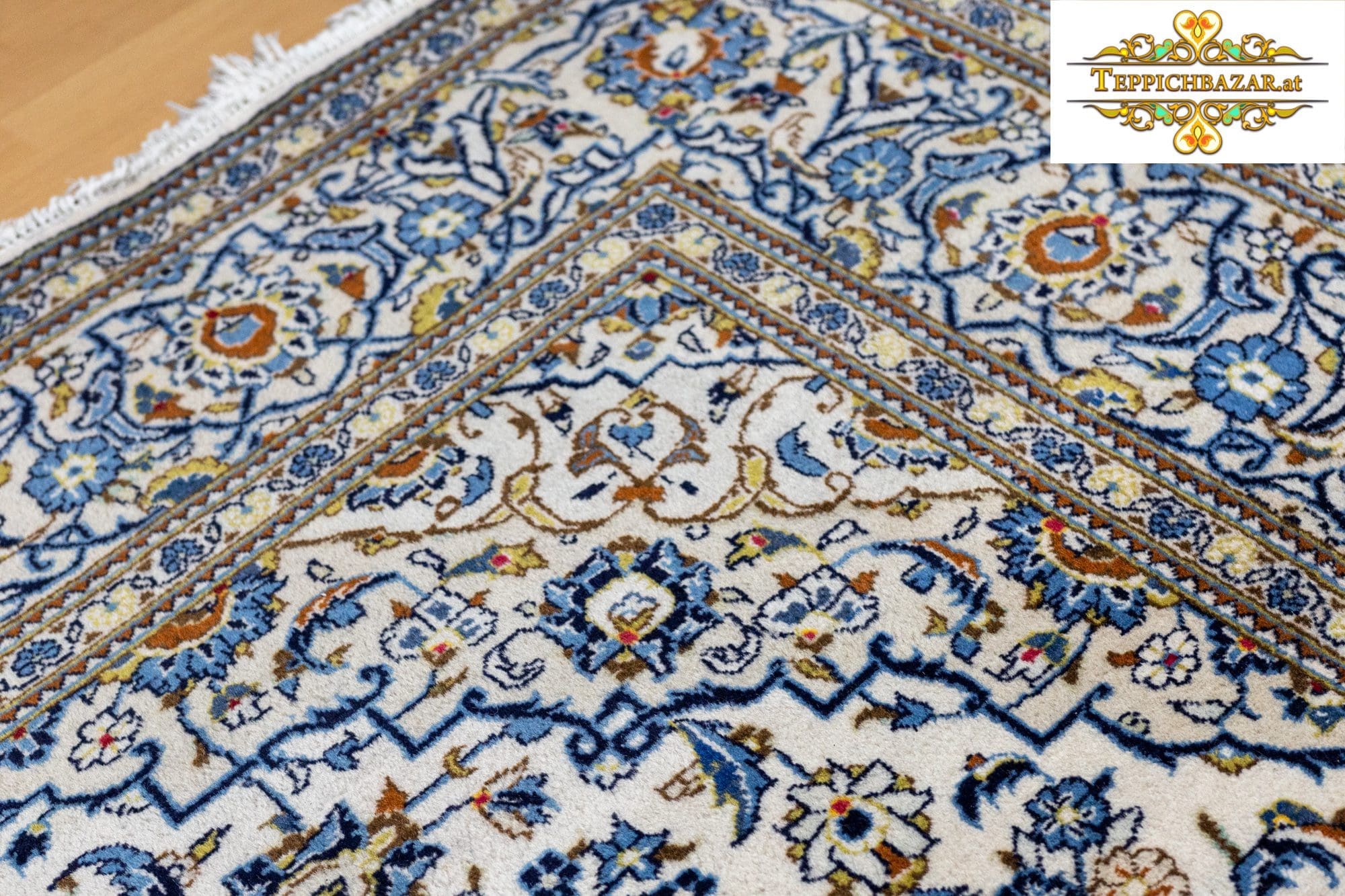 Perserteppich Kashan 292 x 202 cm Wolle handgeknüpft