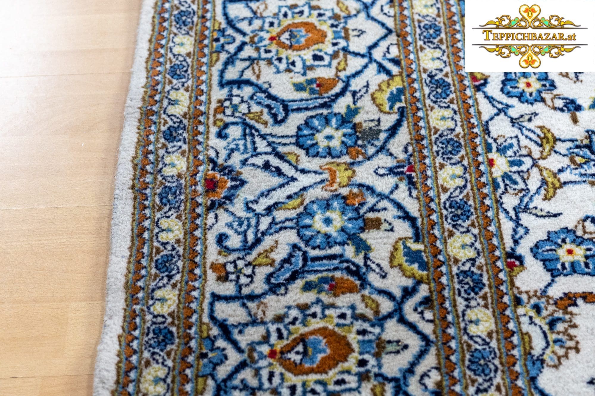 Perserteppich Kashan 292 x 202 cm Wolle handgeknüpft