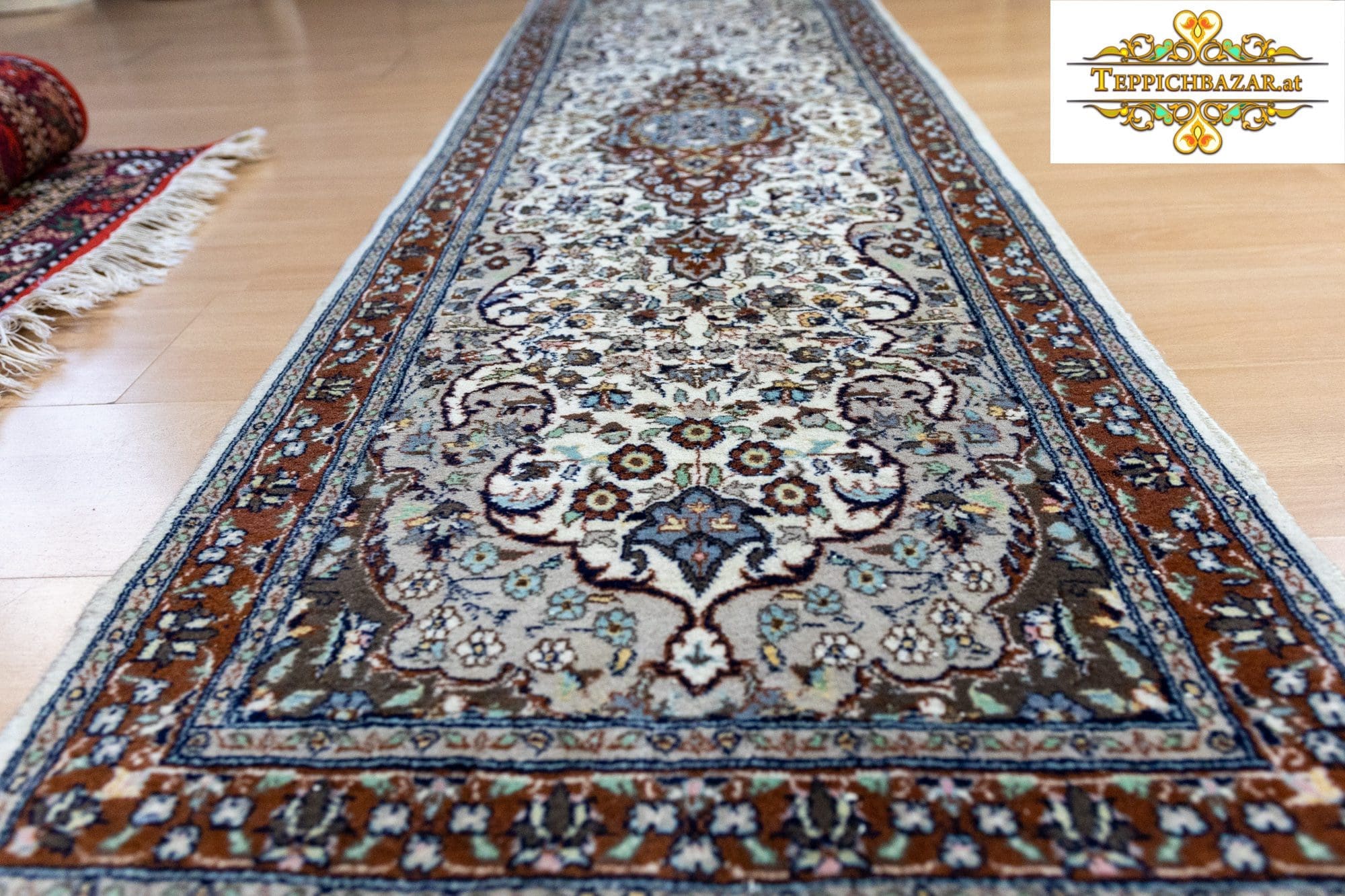 Orientteppich Indien 239 x 62 cm Wolle handgeknüpft (Verkauft)