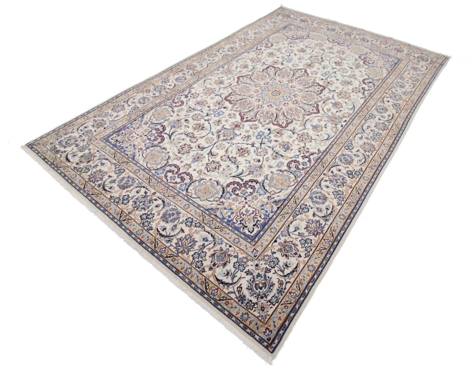 Perserteppich Nain 313 x 203 cm Seide handgeknüpft