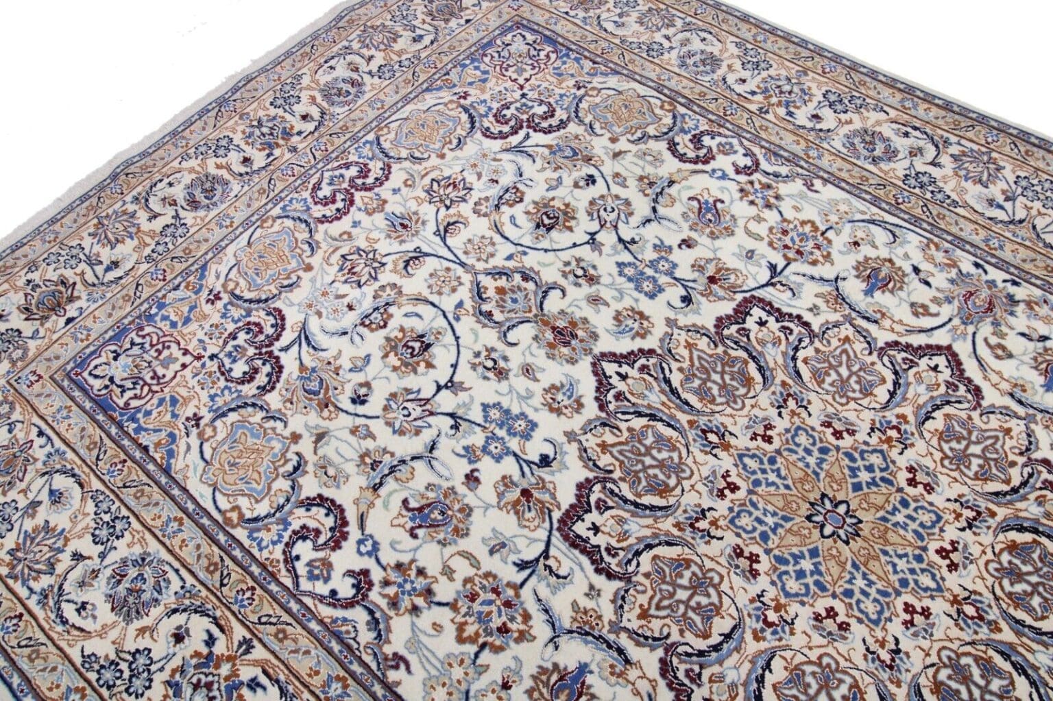 Perserteppich Nain 313 x 203 cm Seide handgeknüpft