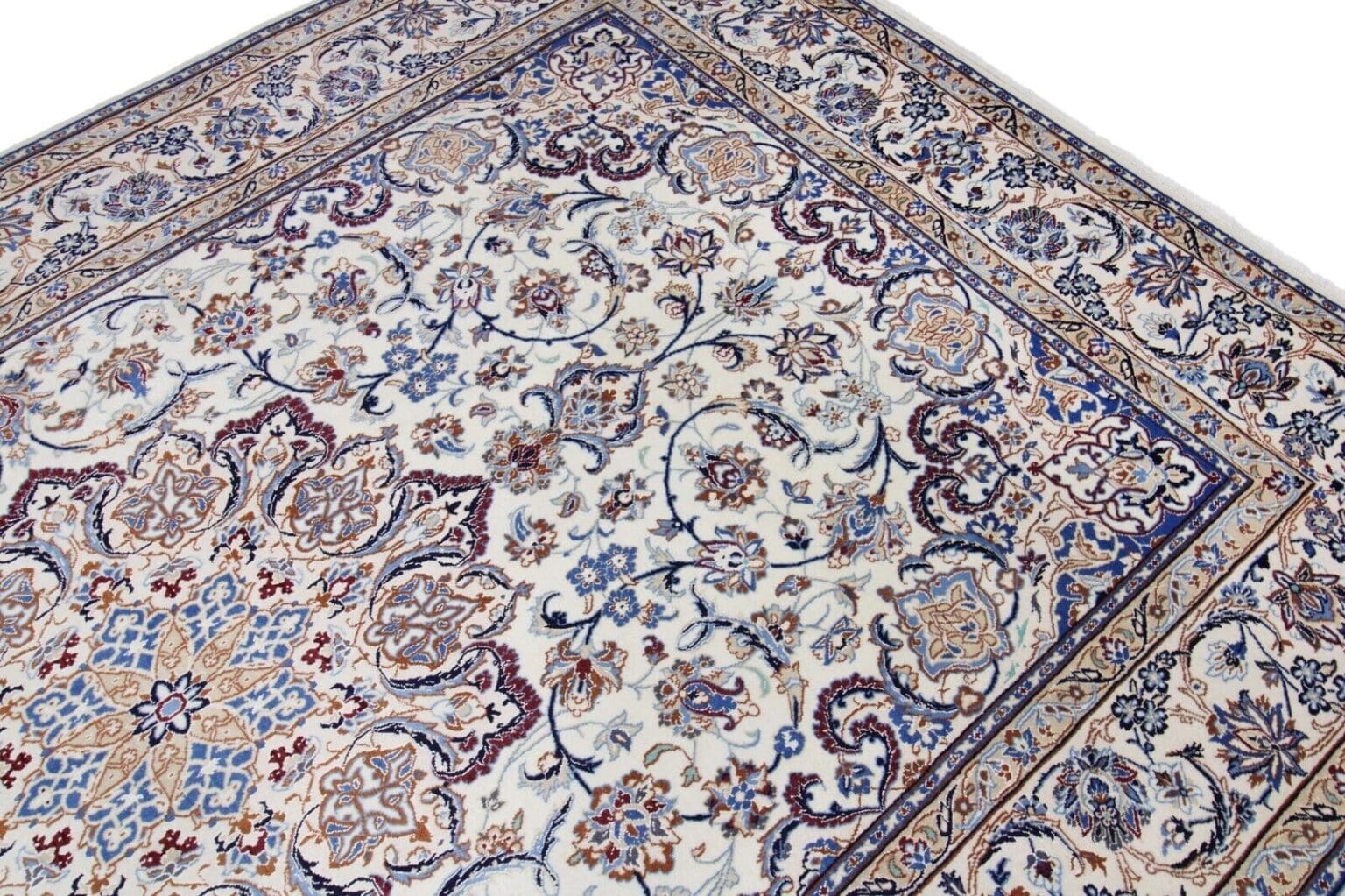 Perserteppich Nain 313 x 203 cm Seide handgeknüpft