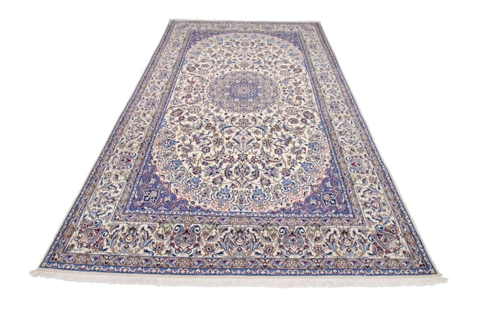 Perserteppich Nain 301 x 200 cm Seide handgeknüpft