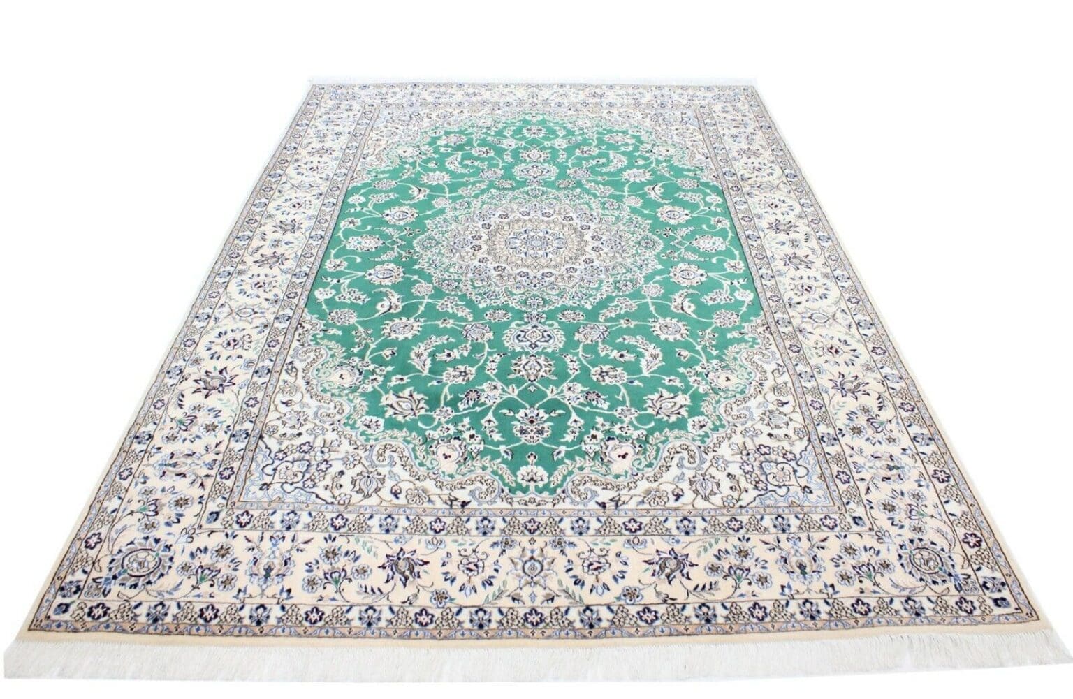 Perserteppich Nain 297 x 203 cm Seide handgeknüpft