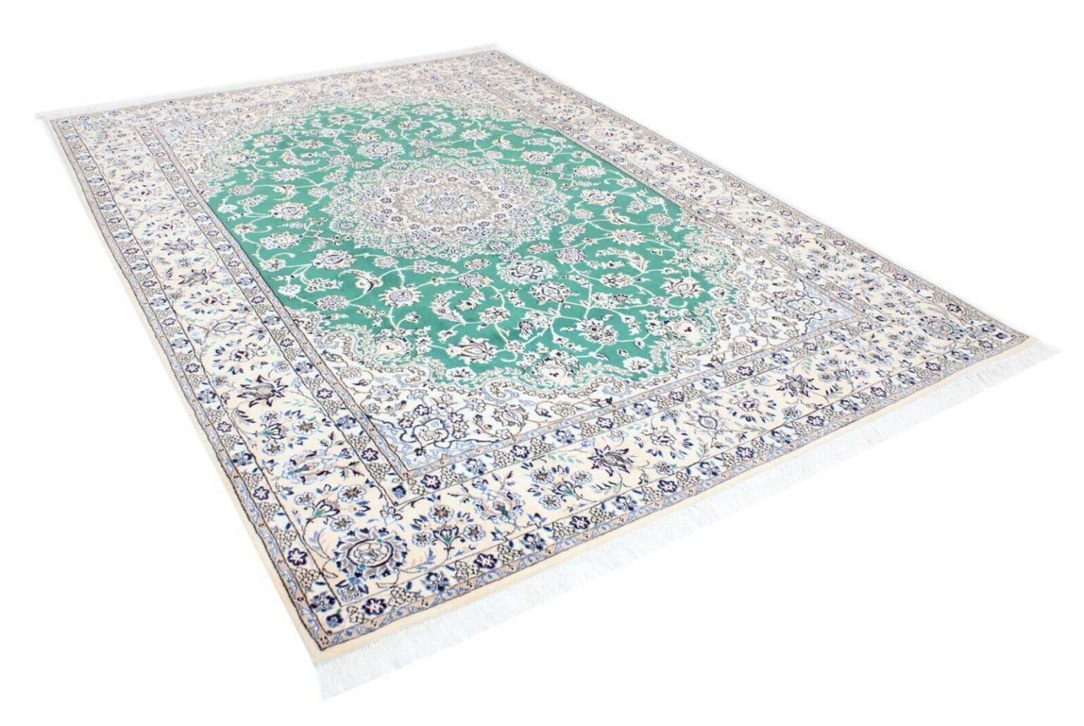 Perserteppich Nain 297 x 203 cm Seide handgeknüpft