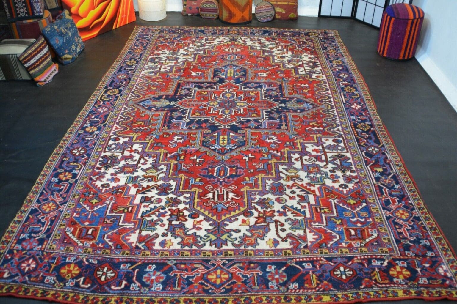 Perserteppich Heriz ca 341 x 242 cm Wolle handgeknüpft