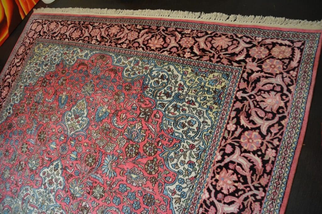 nr-48-handgeknupfter-original-teppich-aus-kaschmir-und-seide-fein-ca-373-8 Orientteppich ca. 373 x 273 cm Seide handgeknüpft