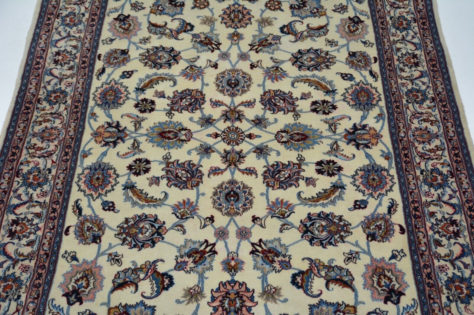 Handgeknüpfter Kashan Perserteppich, 296 × 193 cm, Wolle & Seide