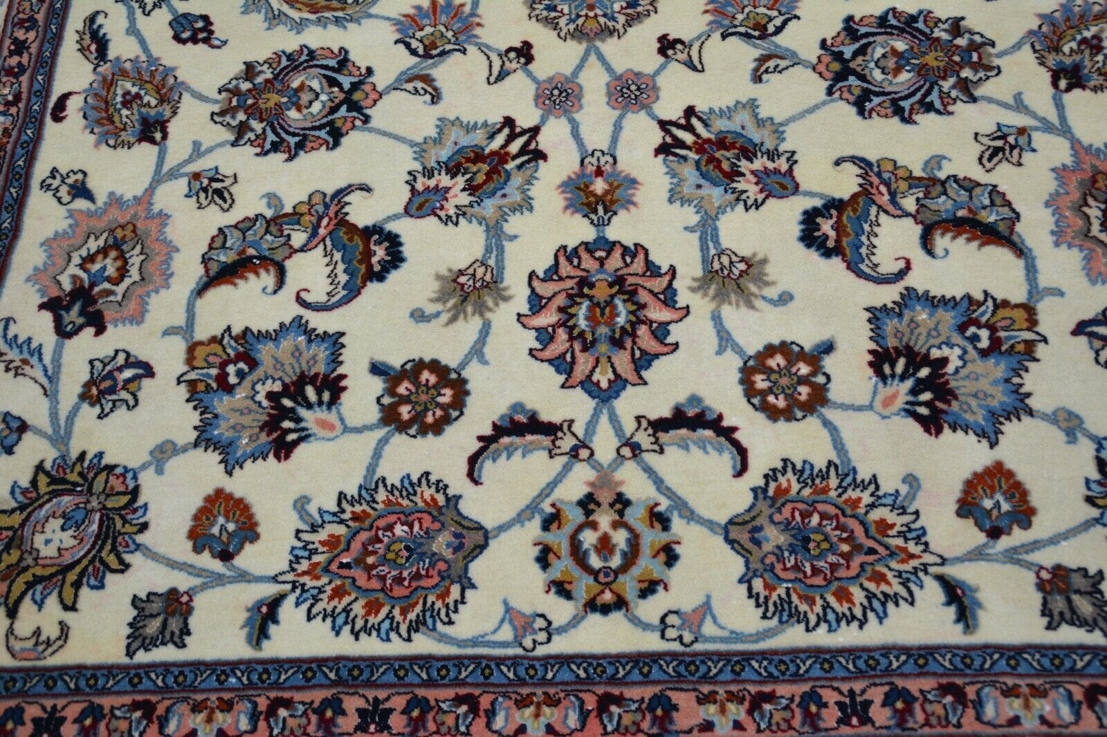 Handgeknüpfter Kashan Perserteppich, 296 × 193 cm, Wolle & Seide