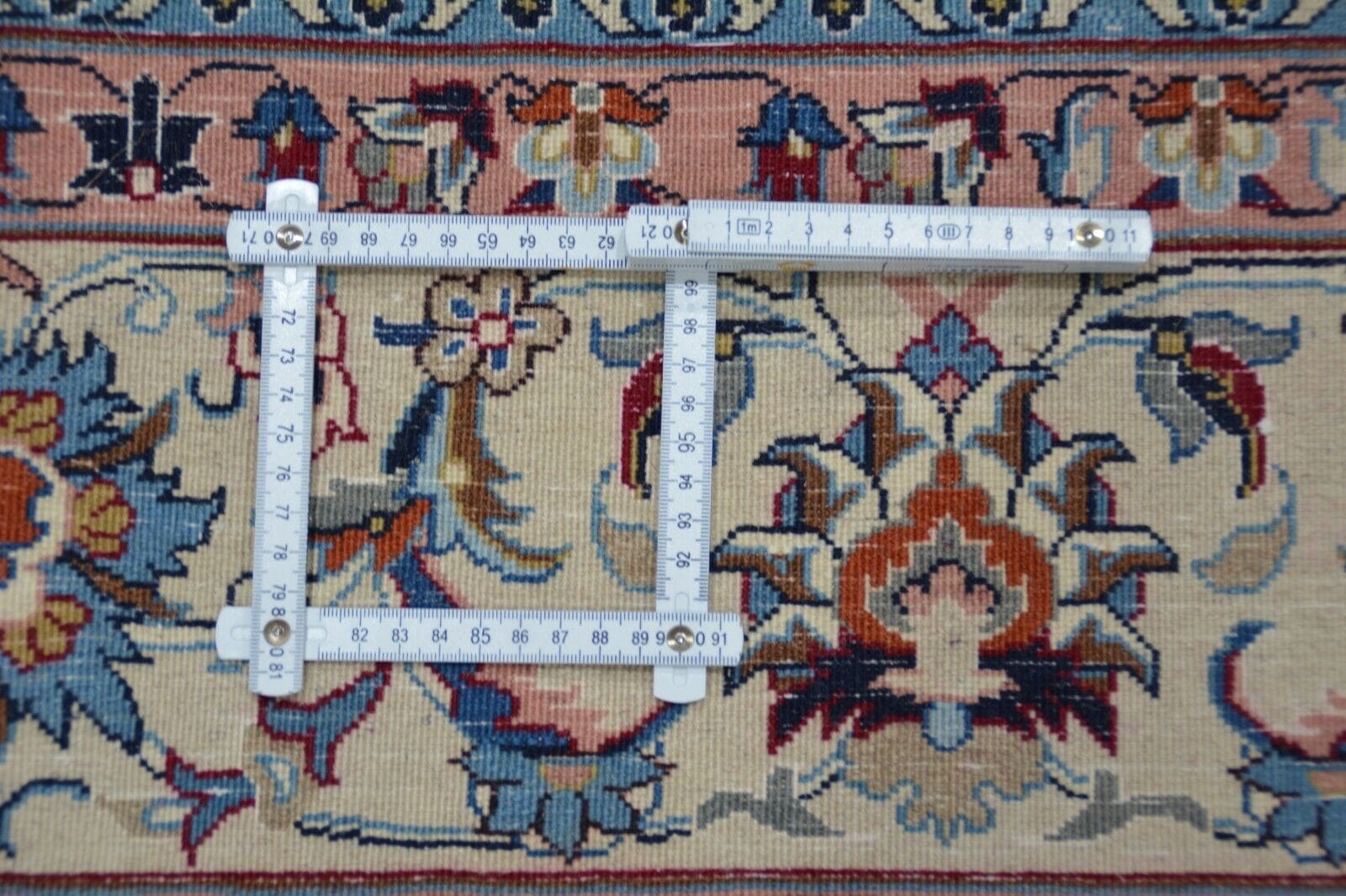 Handgeknüpfter Kashan Perserteppich, 296 × 193 cm, Wolle & Seide