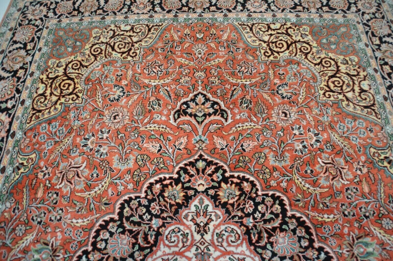 Orientteppich Indien ca. 314 x 212 cm Seide handgeknüpft