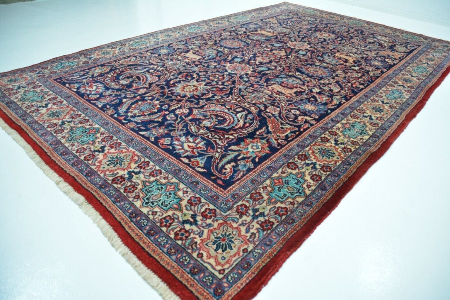 antiker-handgeknupfter-teppich-sarugh-aus-wolle-nr-c4162-ca-302-x-187-cm-3 Perserteppich Sarugh Farahan ca 302 x 187 cm handgeknüpft