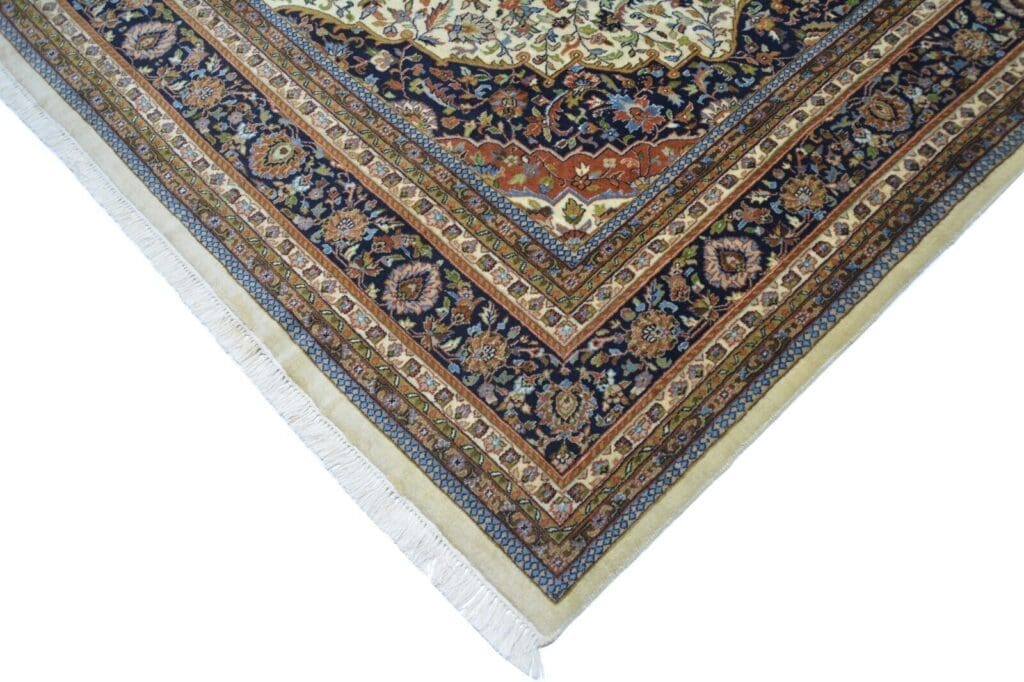 nr-eck4496-handgeknupfter-indischer-wollteppich-aus-kaschmir-ca-344-x-250-cm-5 Orientteppich Indien 344 x 250 cm Wolle handgeknüpft