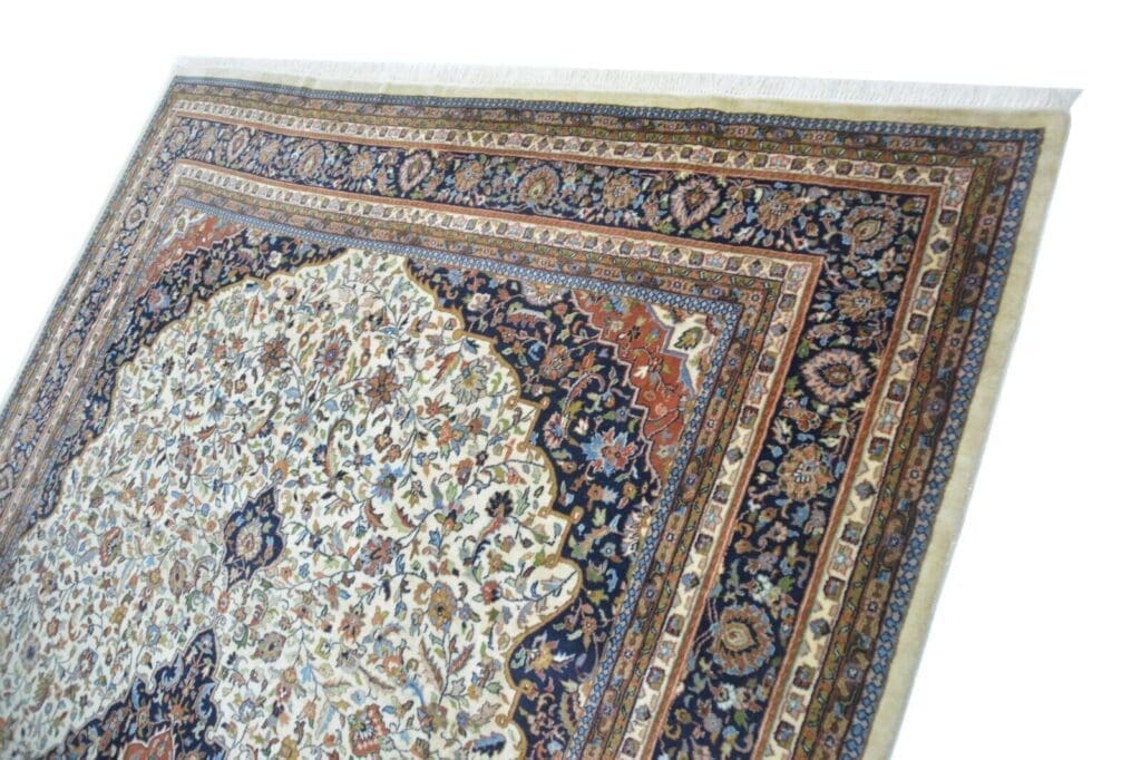 nr-eck4496-handgeknupfter-indischer-wollteppich-aus-kaschmir-ca-344-x-250-cm-9 Orientteppich Indien 344 x 250 cm Wolle handgeknüpft