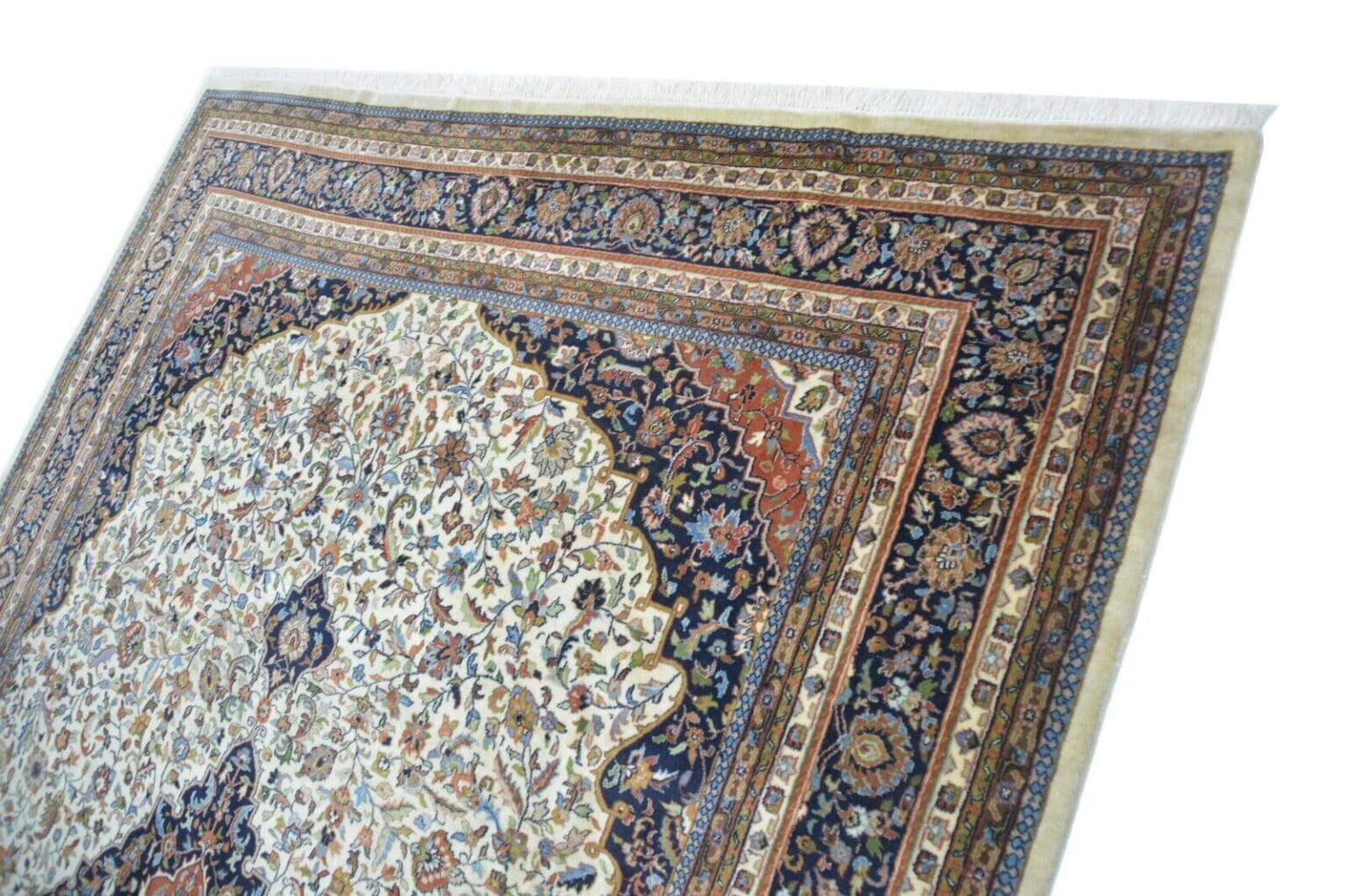 nr-eck4496-handgeknupfter-indischer-wollteppich-aus-kaschmir-ca-344-x-250-cm-9 Orientteppich Indien 344 x 250 cm Wolle handgeknüpft