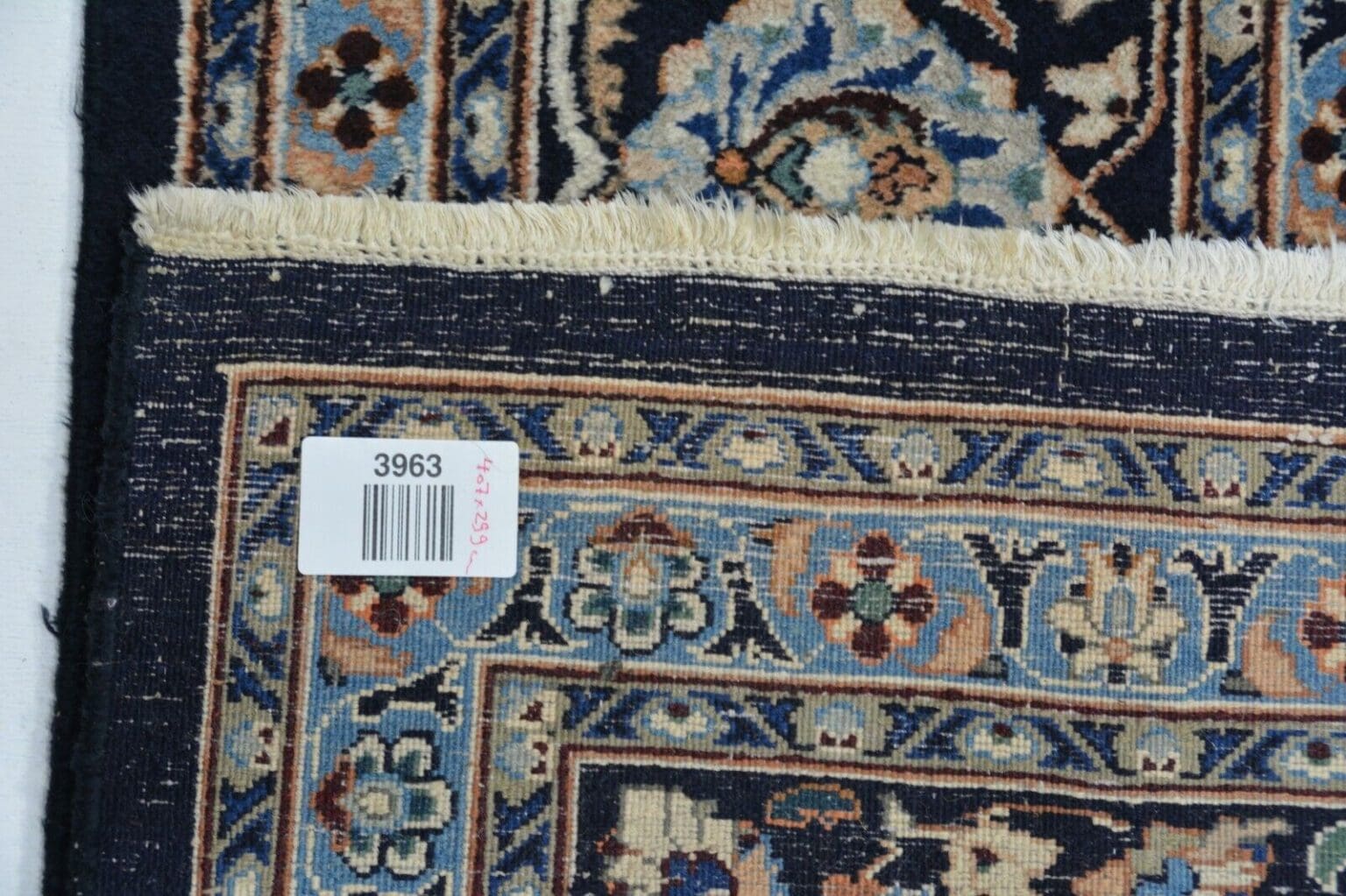 nr-c3963-handgeknupfter-original-kashan-teppich-aus-wolle-ca-407-x-299-cm-8 Perserteppich Kashan ca 407 x 299 cm Wolle handgeknüpft